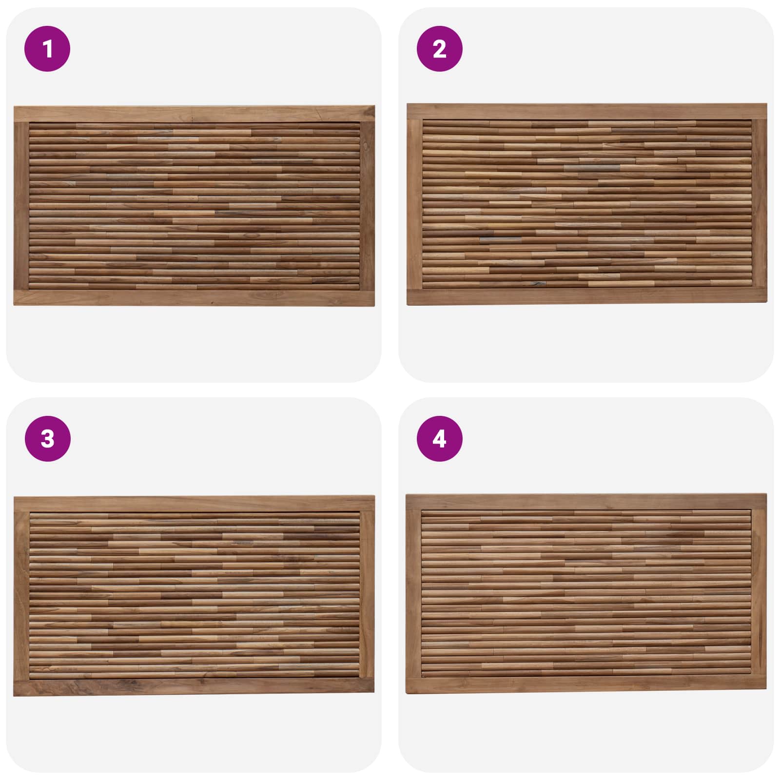 vidaXL Hoofdbord Wandgemonteerd Naturel 100 cm Massief Teakhout