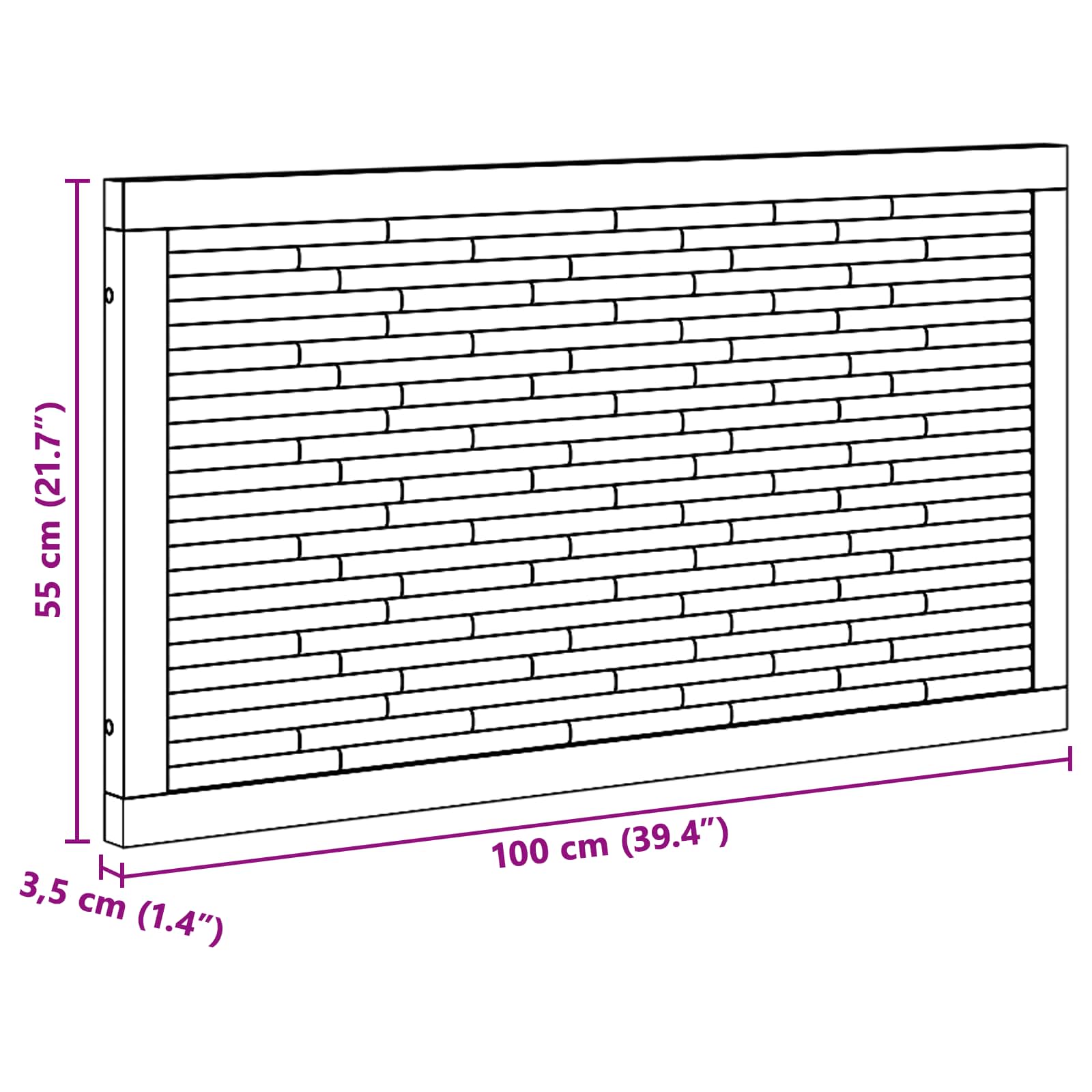 vidaXL Hoofdbord Wandgemonteerd Naturel 100 cm Massief Teakhout