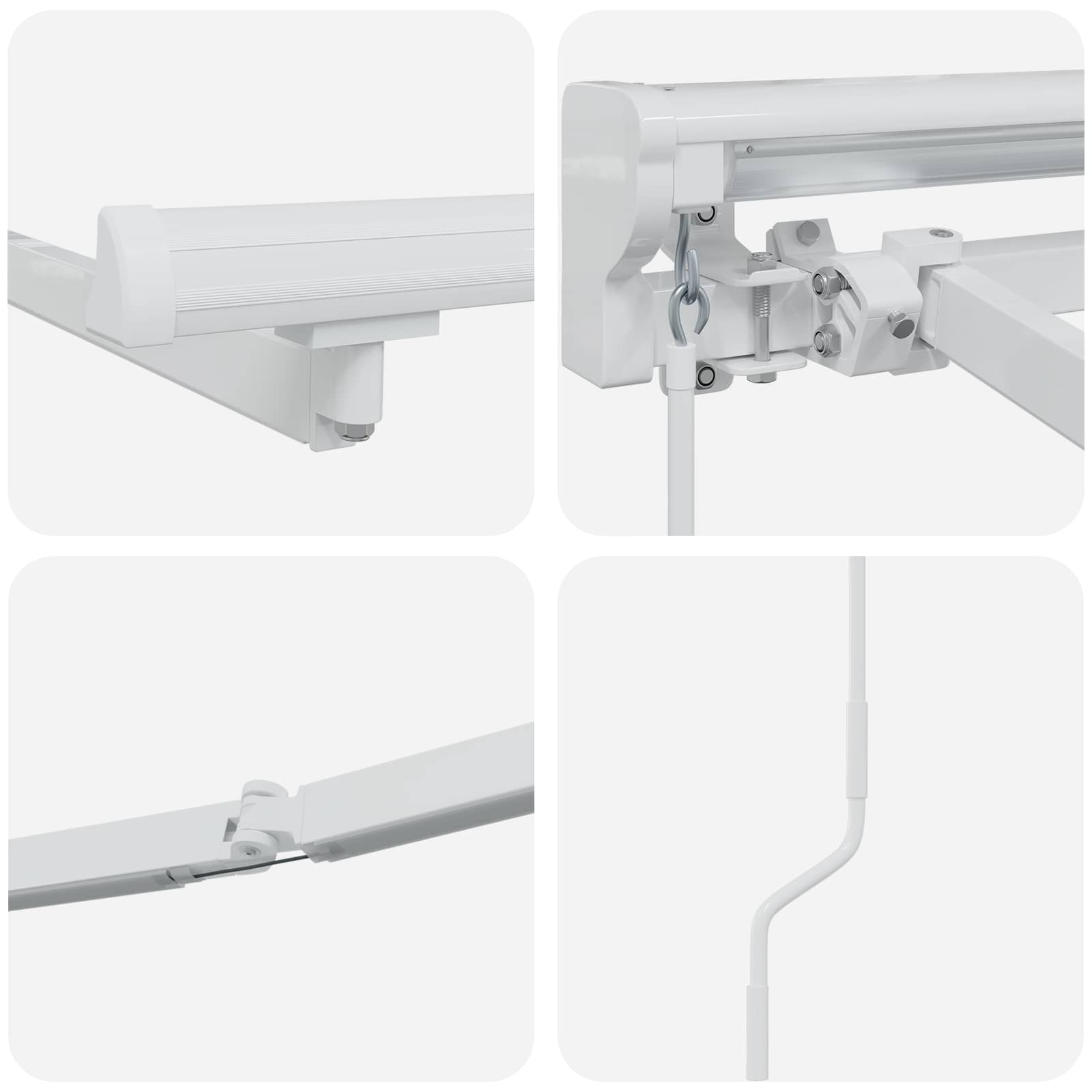 vidaXL Handmatige Luifelhouder met LED's Antraciet 3 x 2,5 m Aluminium