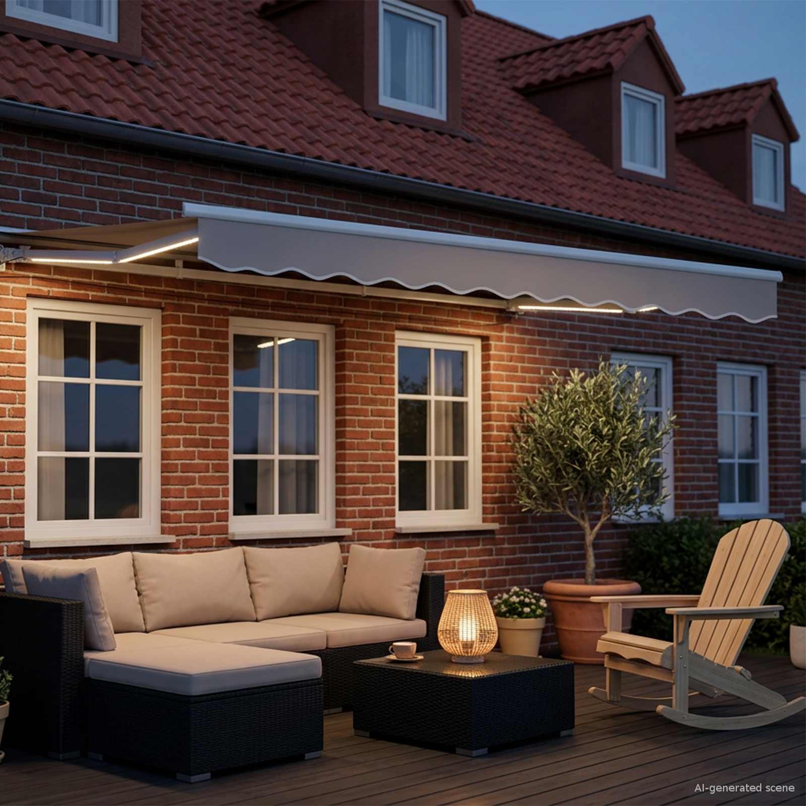 vidaXL Elektrisch Zonnescherm Frame met LED's Wit 2,5 x 2 m Aluminium