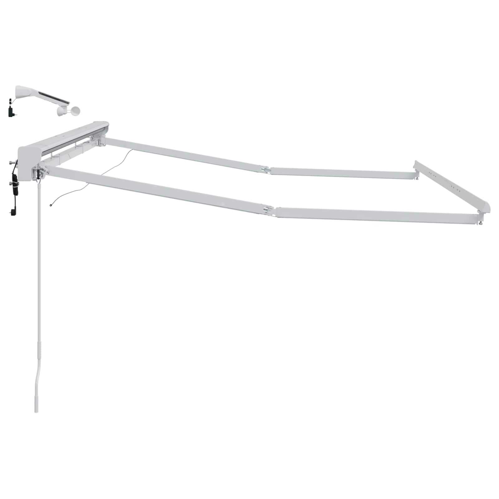 vidaXL Elektrisch Zonnescherm Frame met LED's Wit 2,5 x 2 m Aluminium