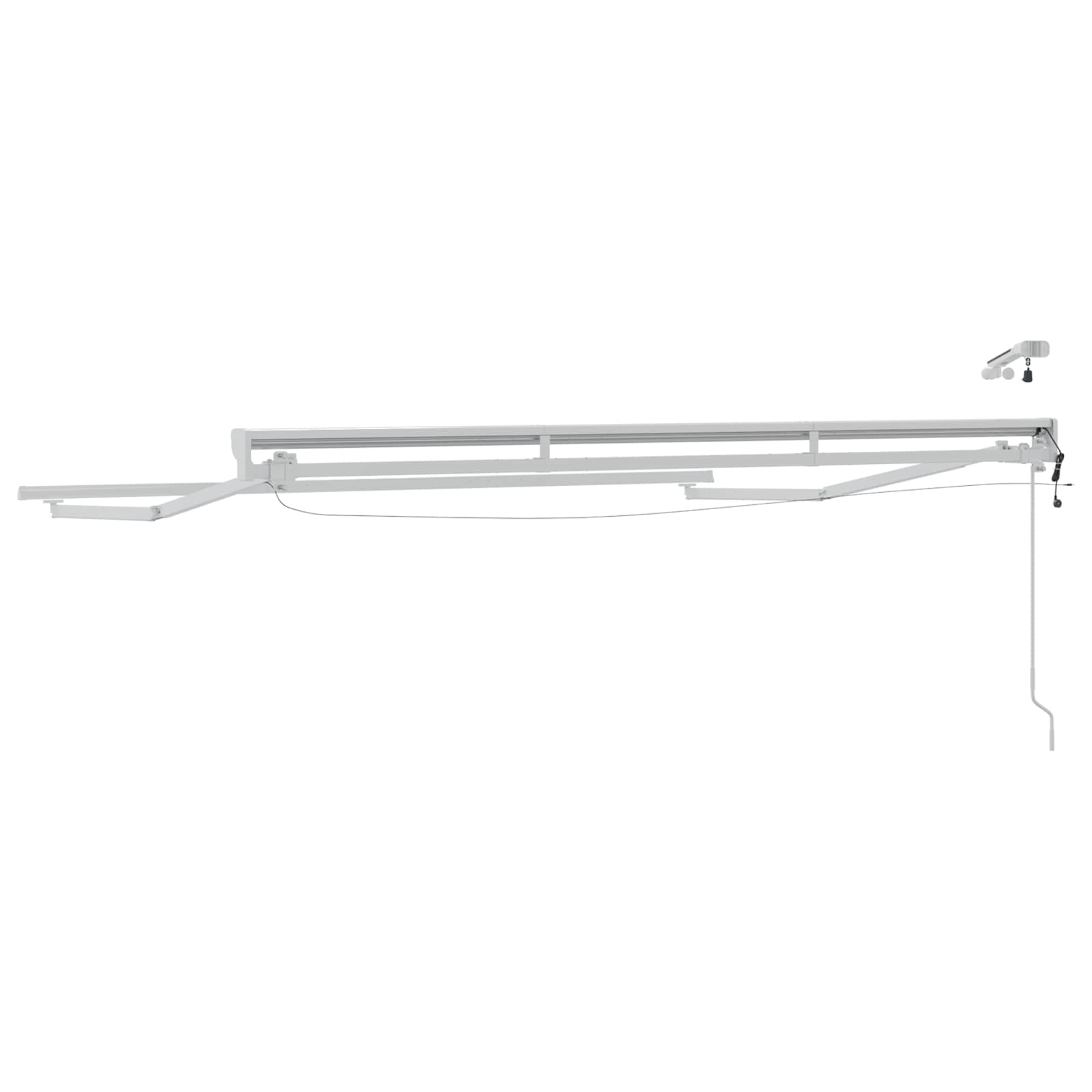 vidaXL Elektrisch Zonnescherm Frame met LED's Wit 2,5 x 2 m Aluminium