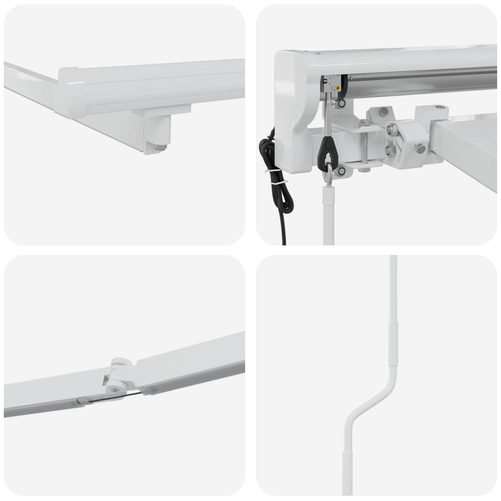 vidaXL Elektrisch Zonnescherm Frame met LED's Wit 2,5 x 2 m Aluminium