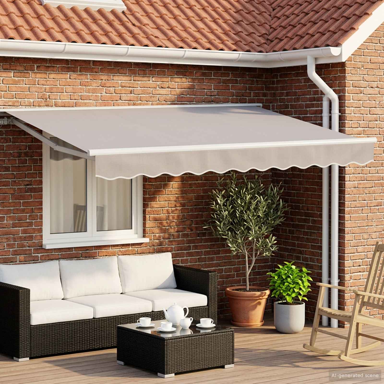 vidaXL Elektrisch uitschuifbaar zonnescherm frame Wit 2,5 x 2 m Staal