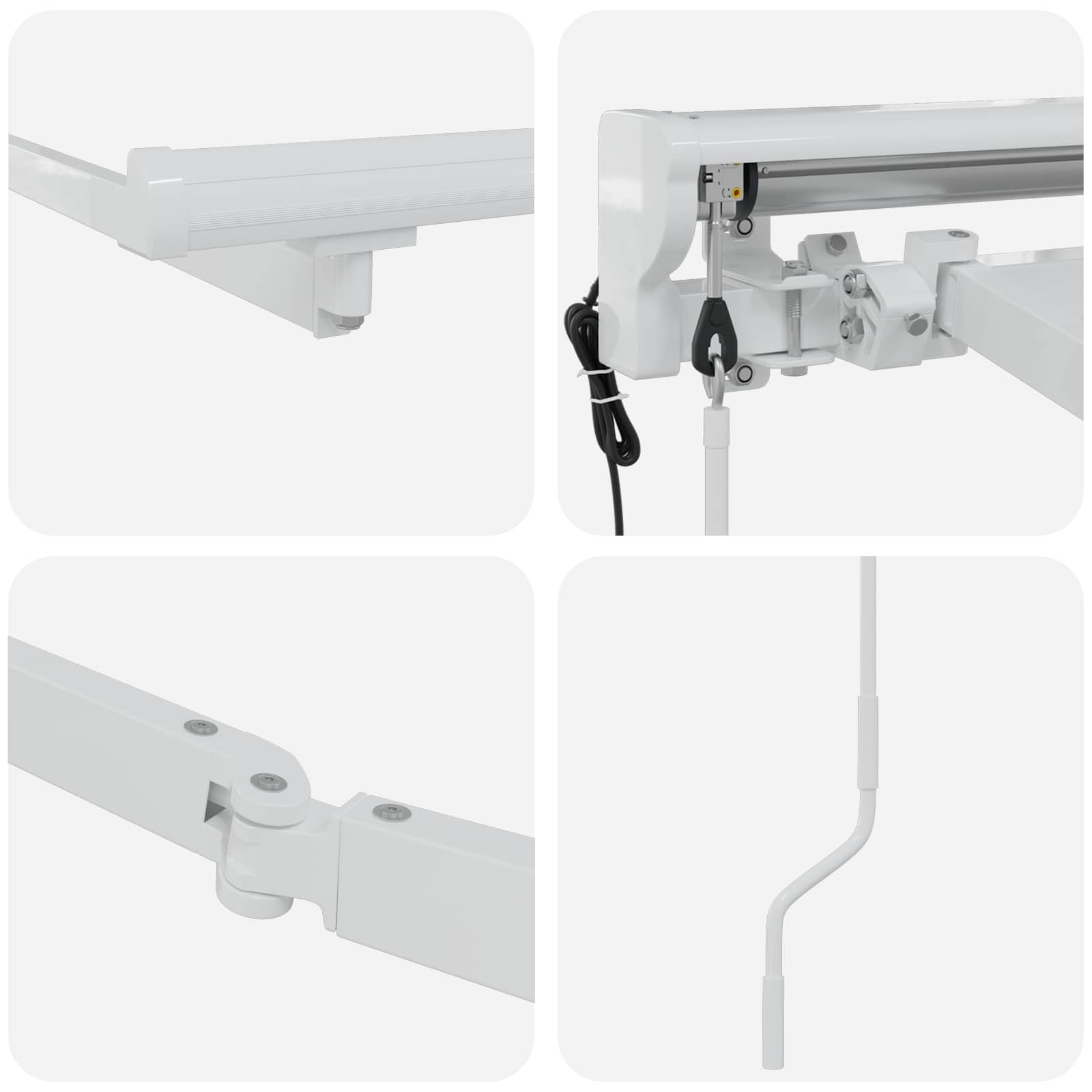vidaXL Elektrisch uitschuifbaar zonnescherm frame Wit 2,5 x 2 m Staal