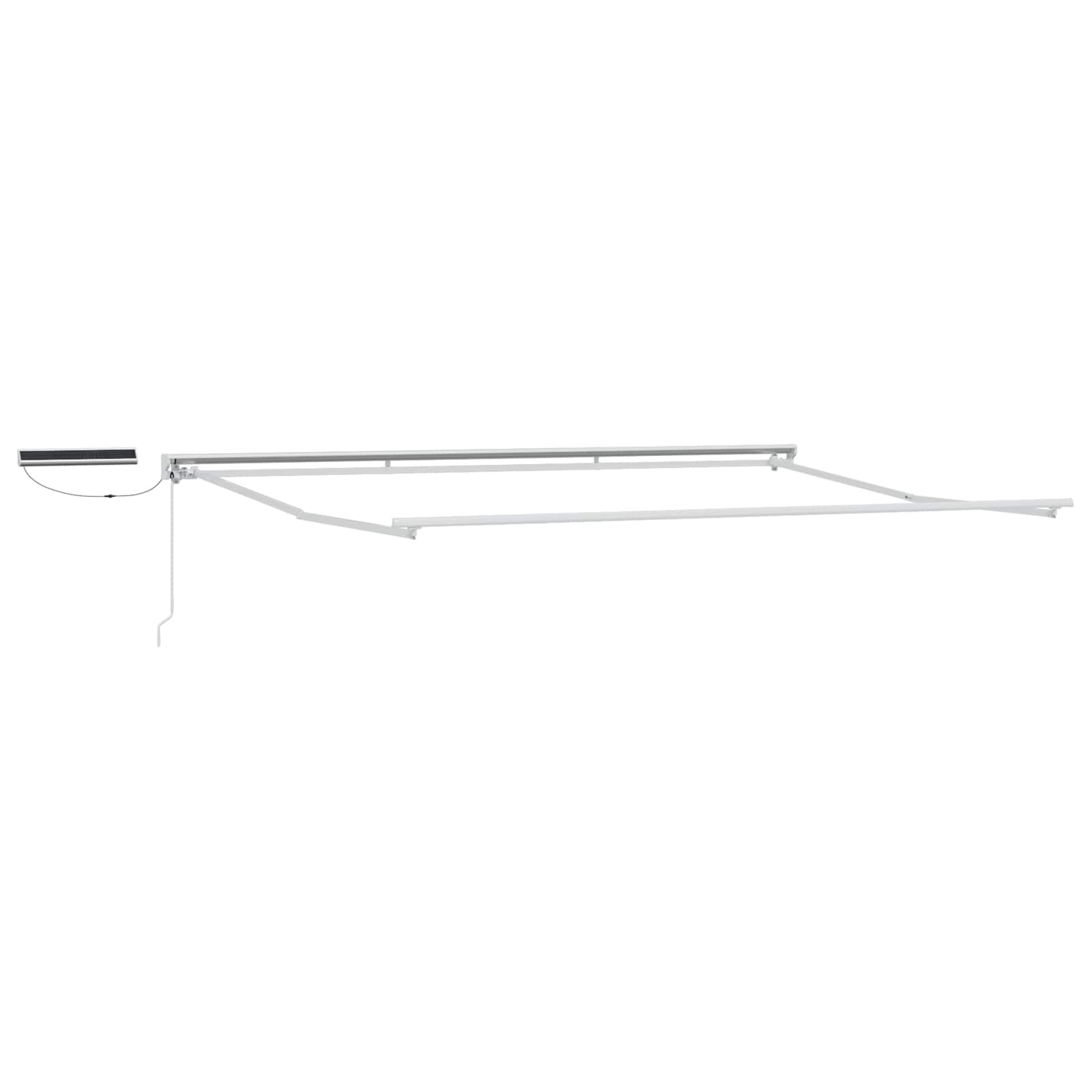 vidaXL Elektrisch uitschuifbaar zonnescherm frame Wit 2,5 x 2 m Staal