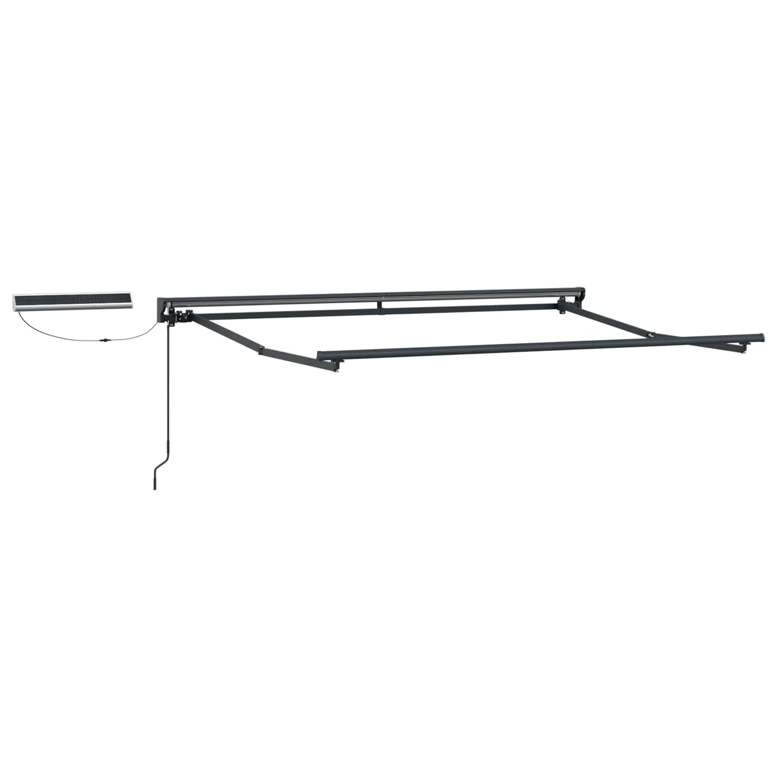 vidaXL Elektrisch uitschuifbaar zonnescherm frame Wit 2,5 x 2 m Staal