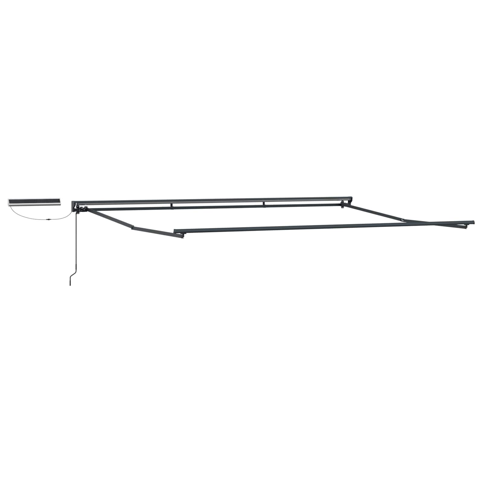 vidaXL Elektrisch uitschuifbaar zonnescherm frame Wit 2,5 x 2 m Staal