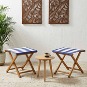 vidaXL Ligstoel 2 pcs massief eucalyptushout Blauw en Wit
