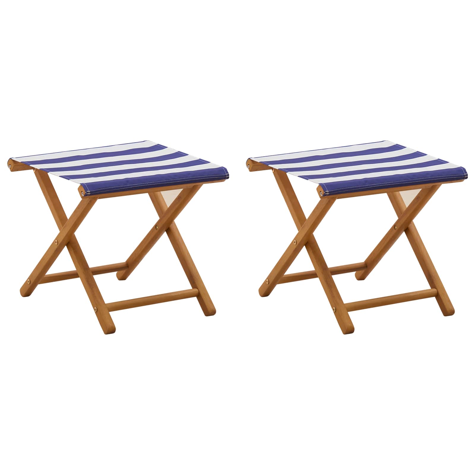 vidaXL Ligstoel 2 pcs massief eucalyptushout Blauw en Wit