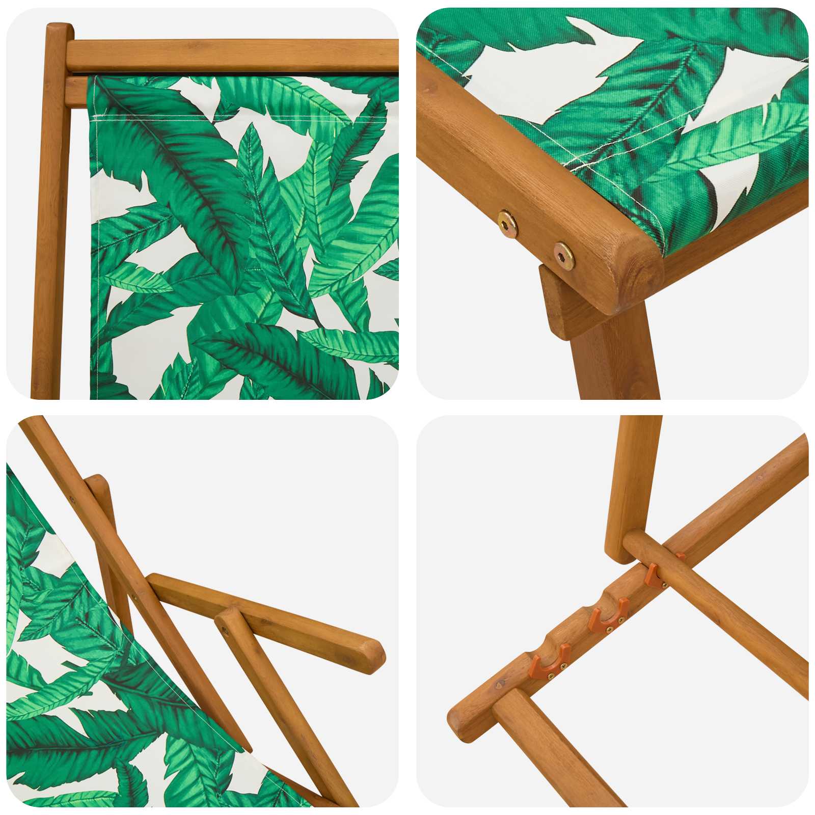 vidaXL Opvouwbare zonnebed 3 Positie Massief Eucalyptus Hout