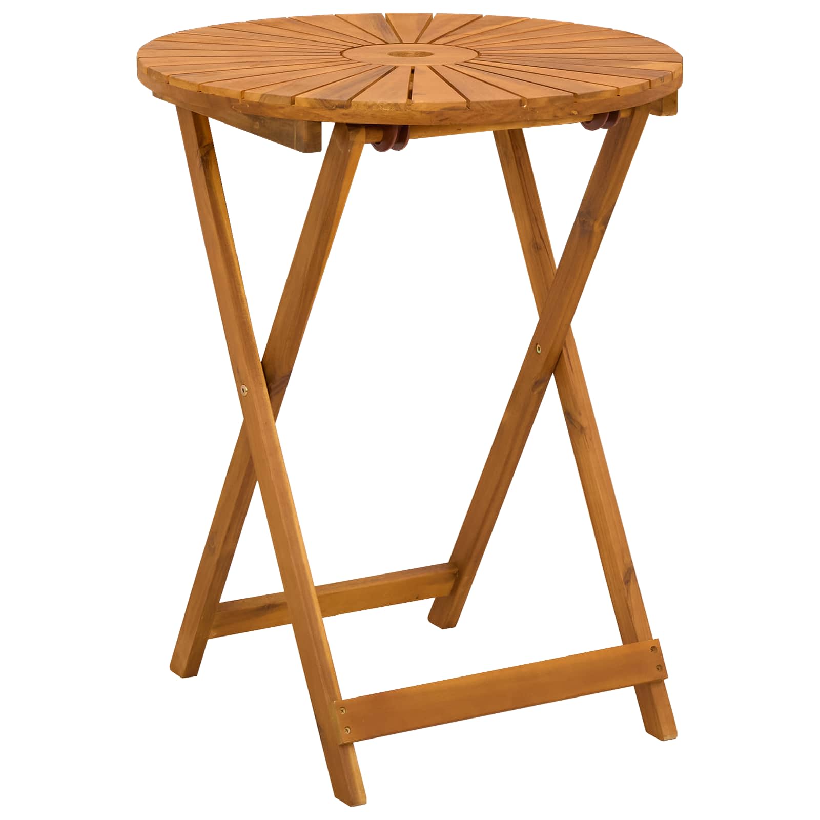 vidaXL Vouw Tuin Tafel Naturel Ø60 x 75 cm Massief Acaciahout