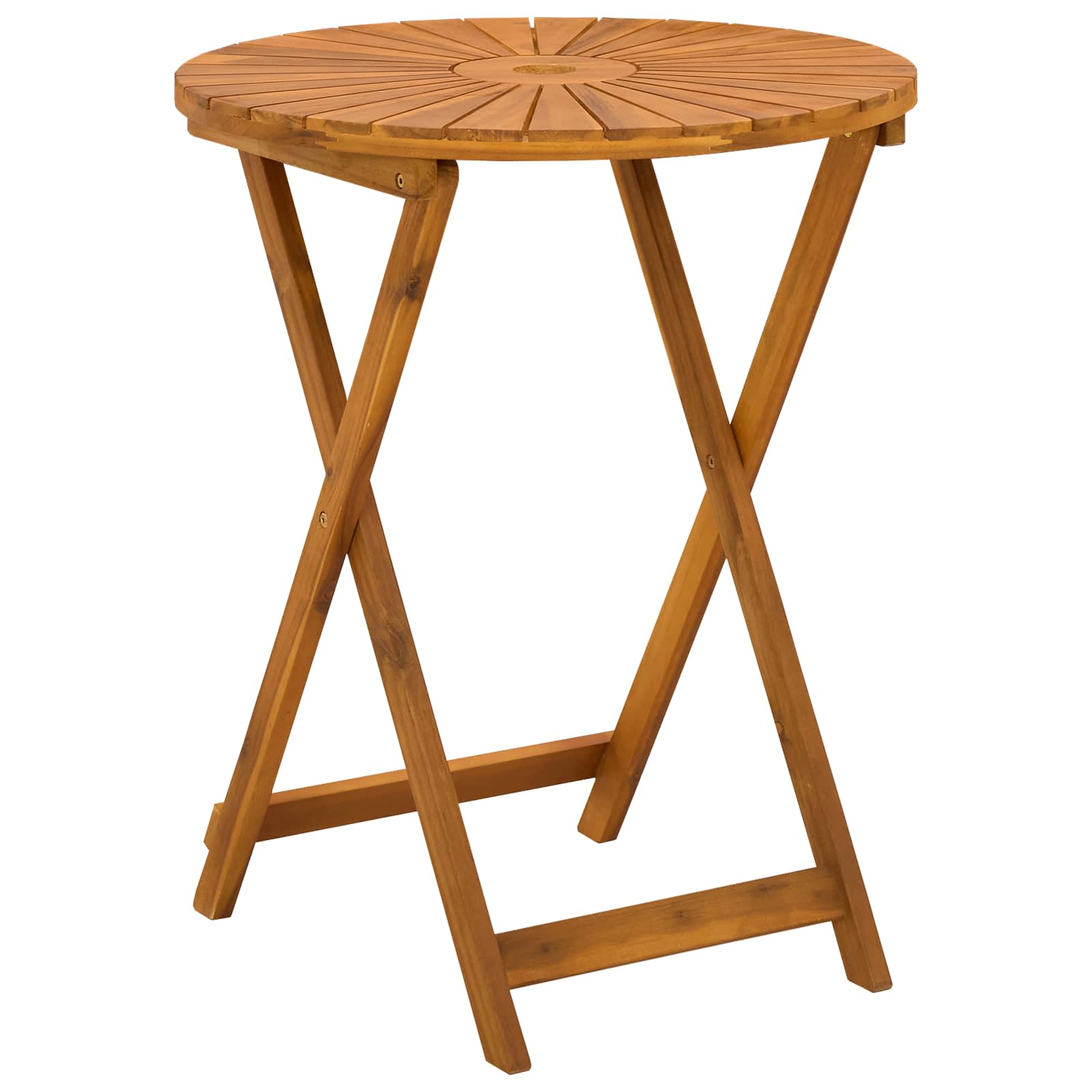vidaXL Vouw Tuin Tafel Naturel Ø60 x 75 cm Massief Acaciahout