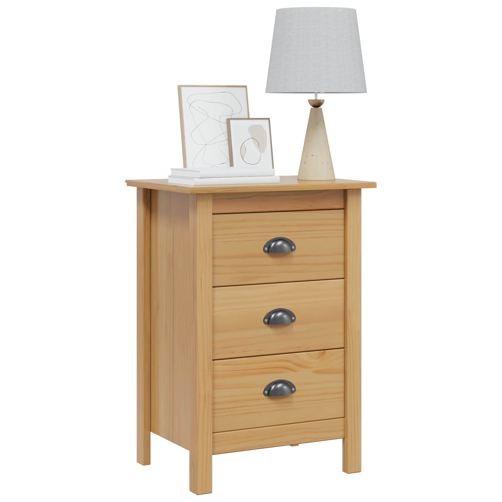 vidaXL Nachtkastje Honingbruin 46 x 35 x 65 cm Massief Vurenhout