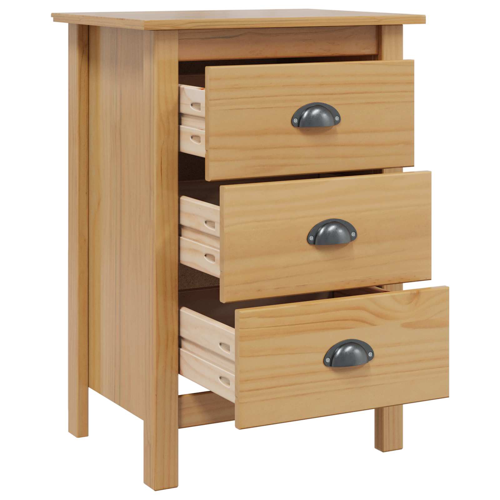 vidaXL Nachtkastje Honingbruin 46 x 35 x 65 cm Massief Vurenhout