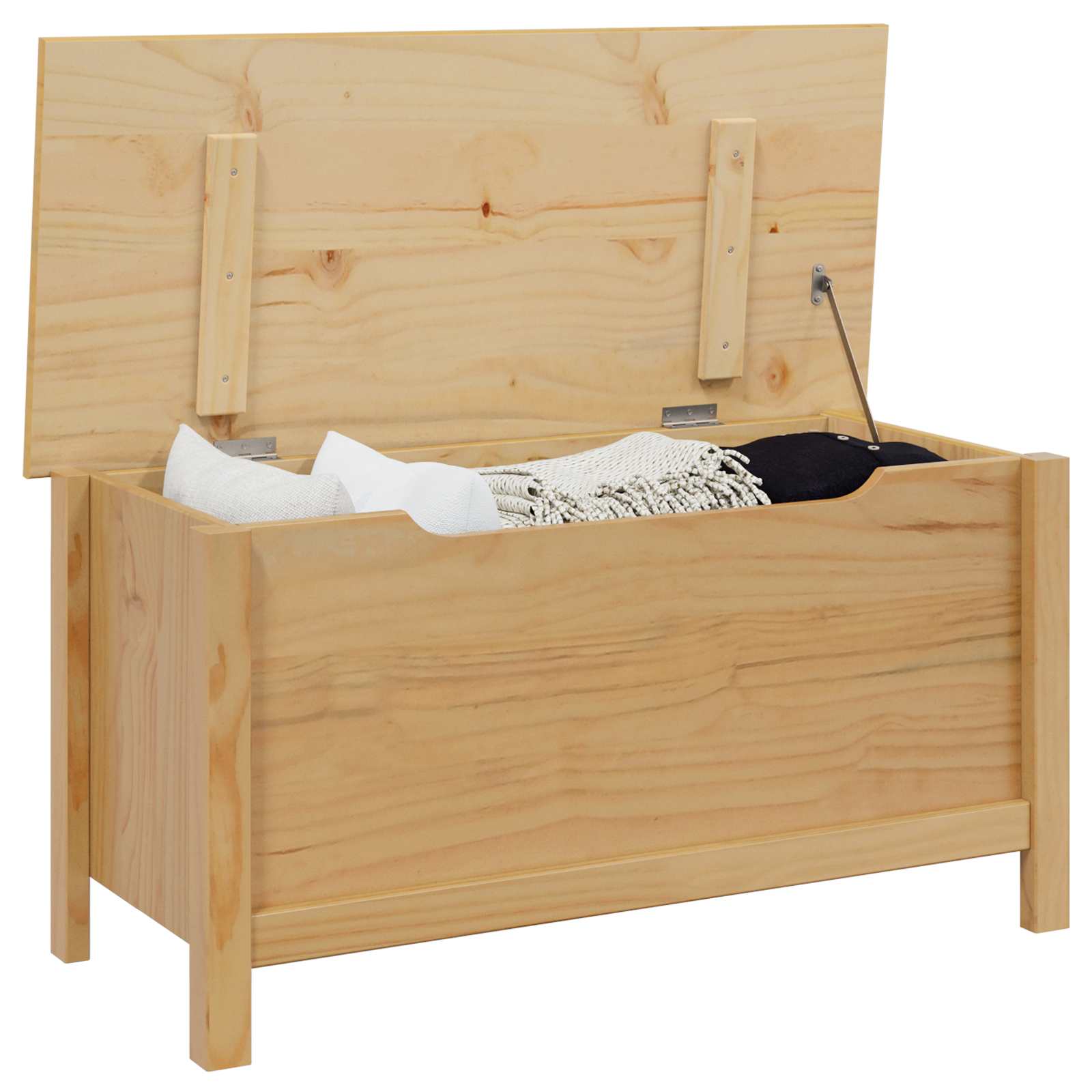 vidaXL Opbergbox Honingbruin 90 x 40 x 45 cm Massief Vurenhout