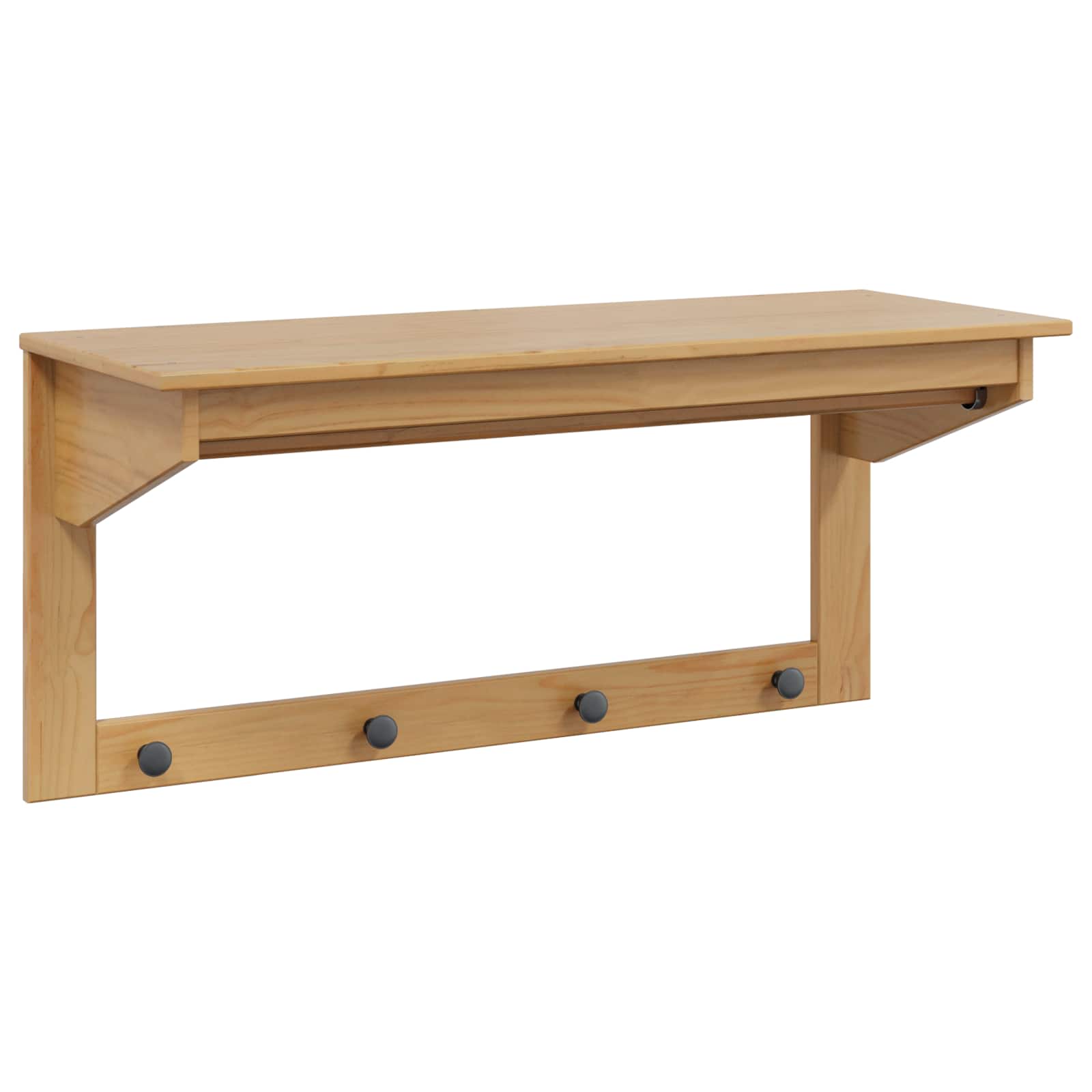 vidaXL Kapstok Honingbruin 90 x 35 x 41.5 cm Massief Vurenhout