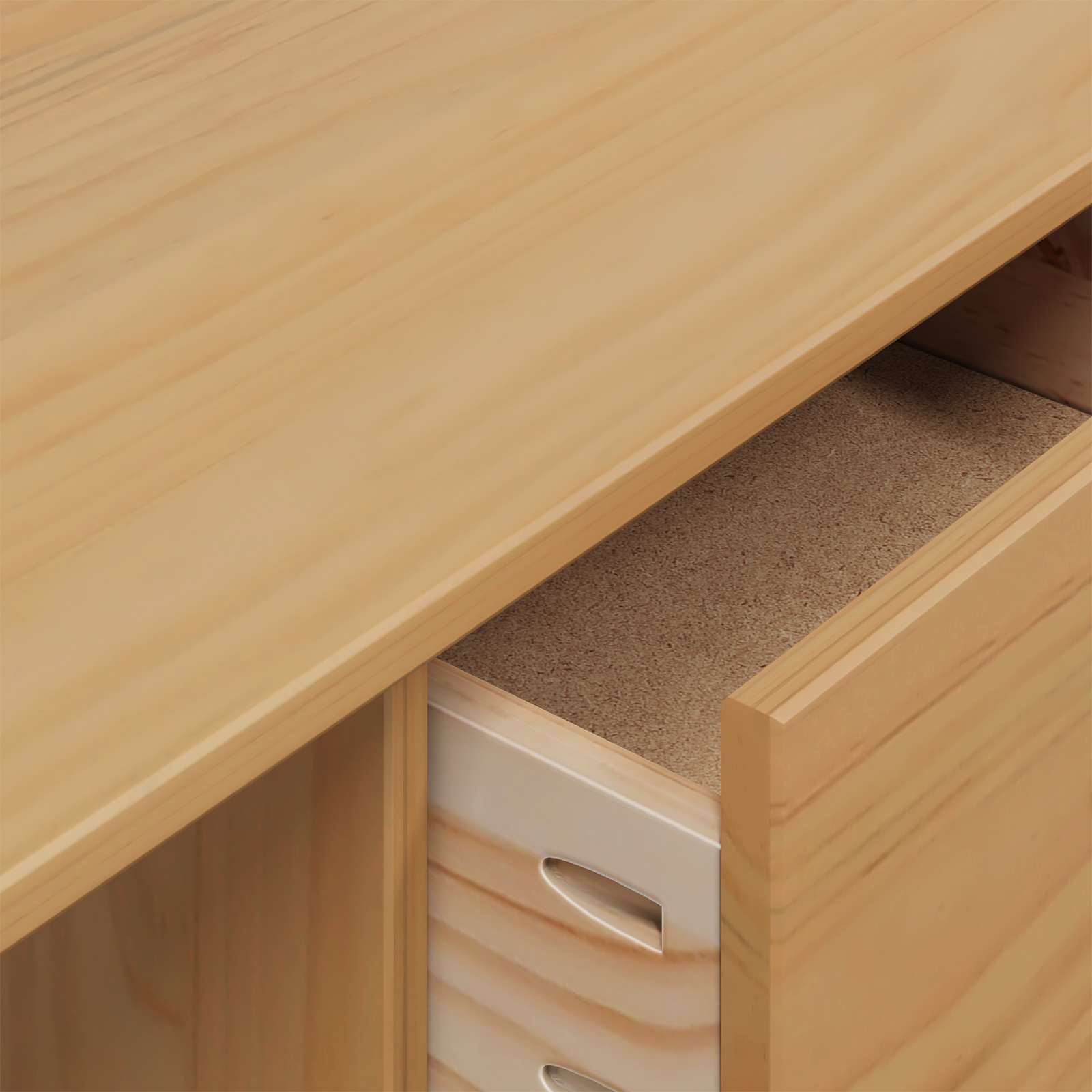 vidaXL Bureau met lades Honingbruin 100 x 45 x 74 cm Massief Vurenhout