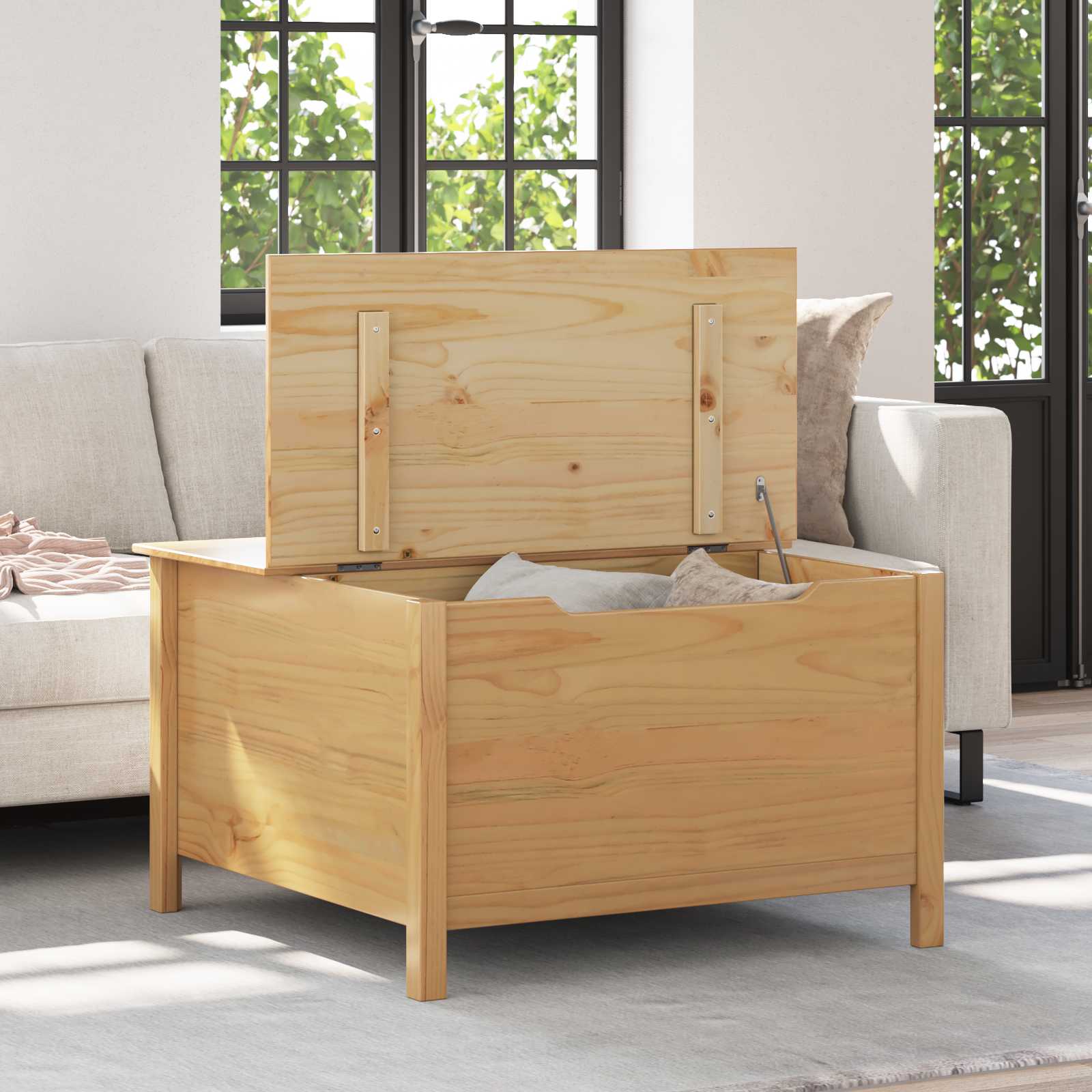 vidaXL Salontafel Honingbruin 79.5 x 79.5 x 49 cm Massief Vurenhout