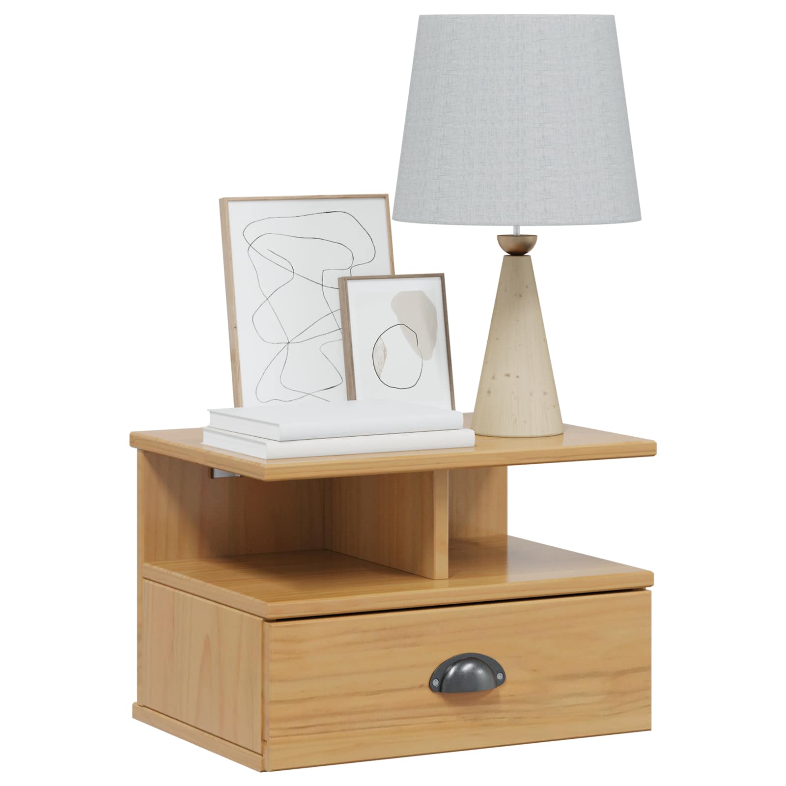 vidaXL Nachtkastje Honingbruin 40 x 31 x 27 cm Massief Vurenhout