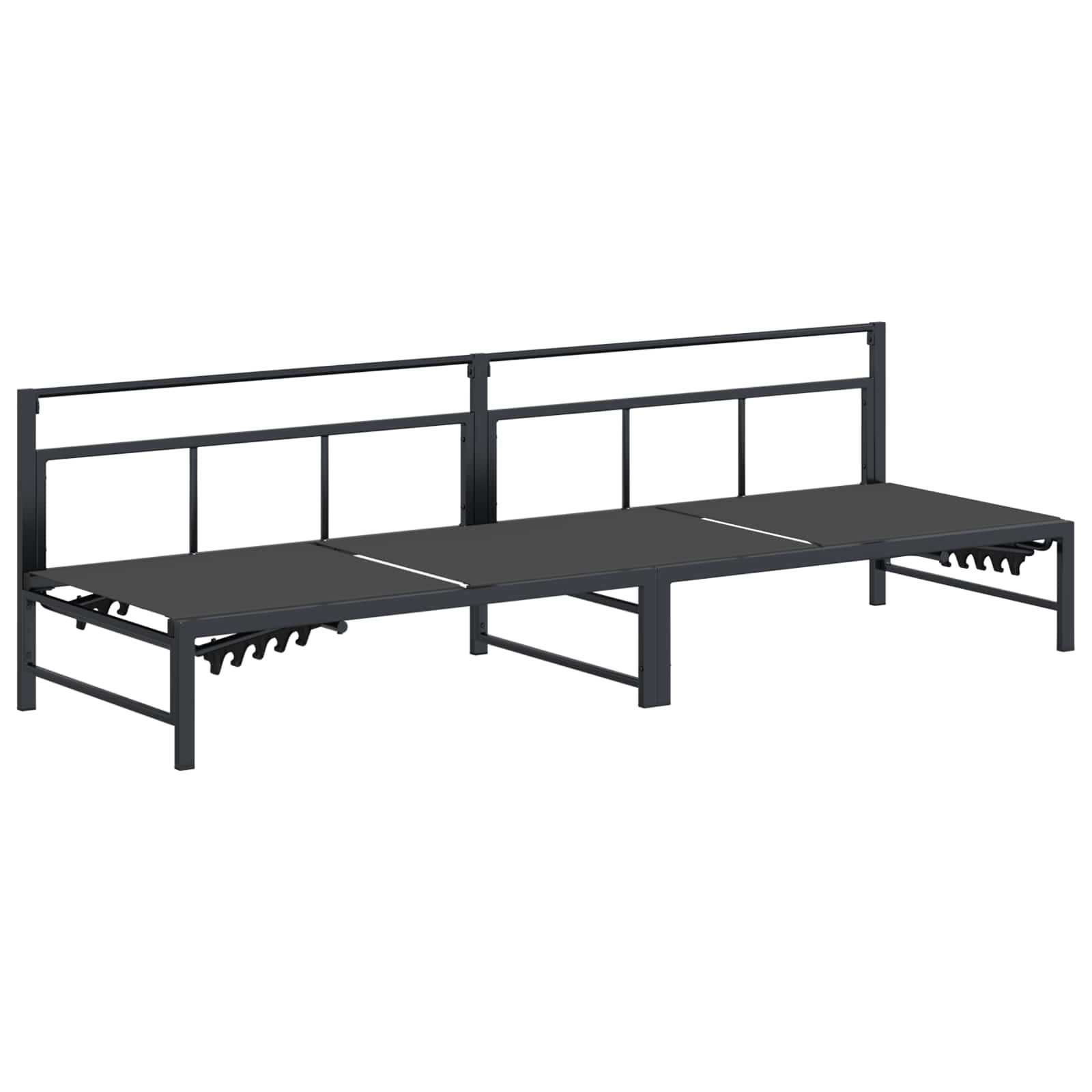vidaXL Ligstoel Zwart 200 x 62 x 59,5 cm Textileen