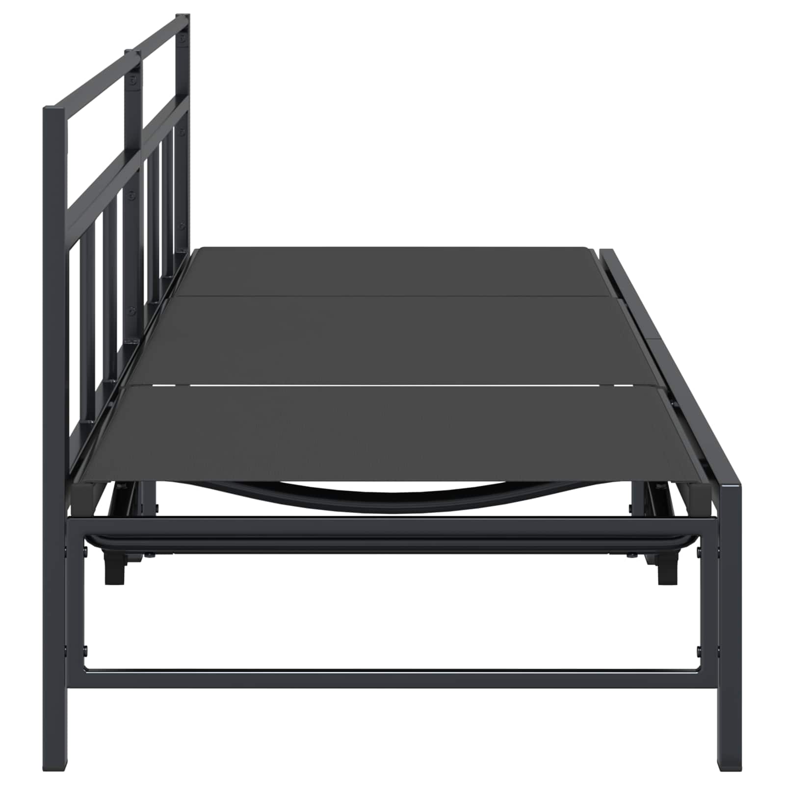 vidaXL Ligstoel Zwart 200 x 62 x 59,5 cm Textileen