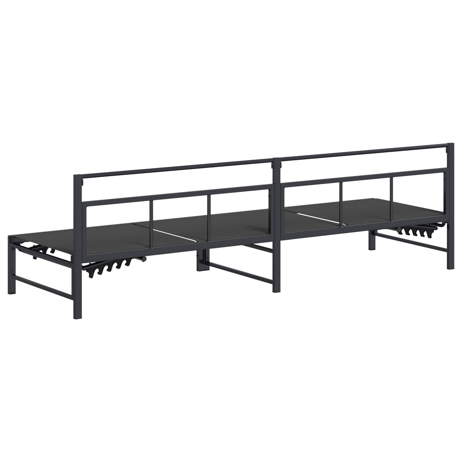 vidaXL Ligstoel Zwart 200 x 62 x 59,5 cm Textileen