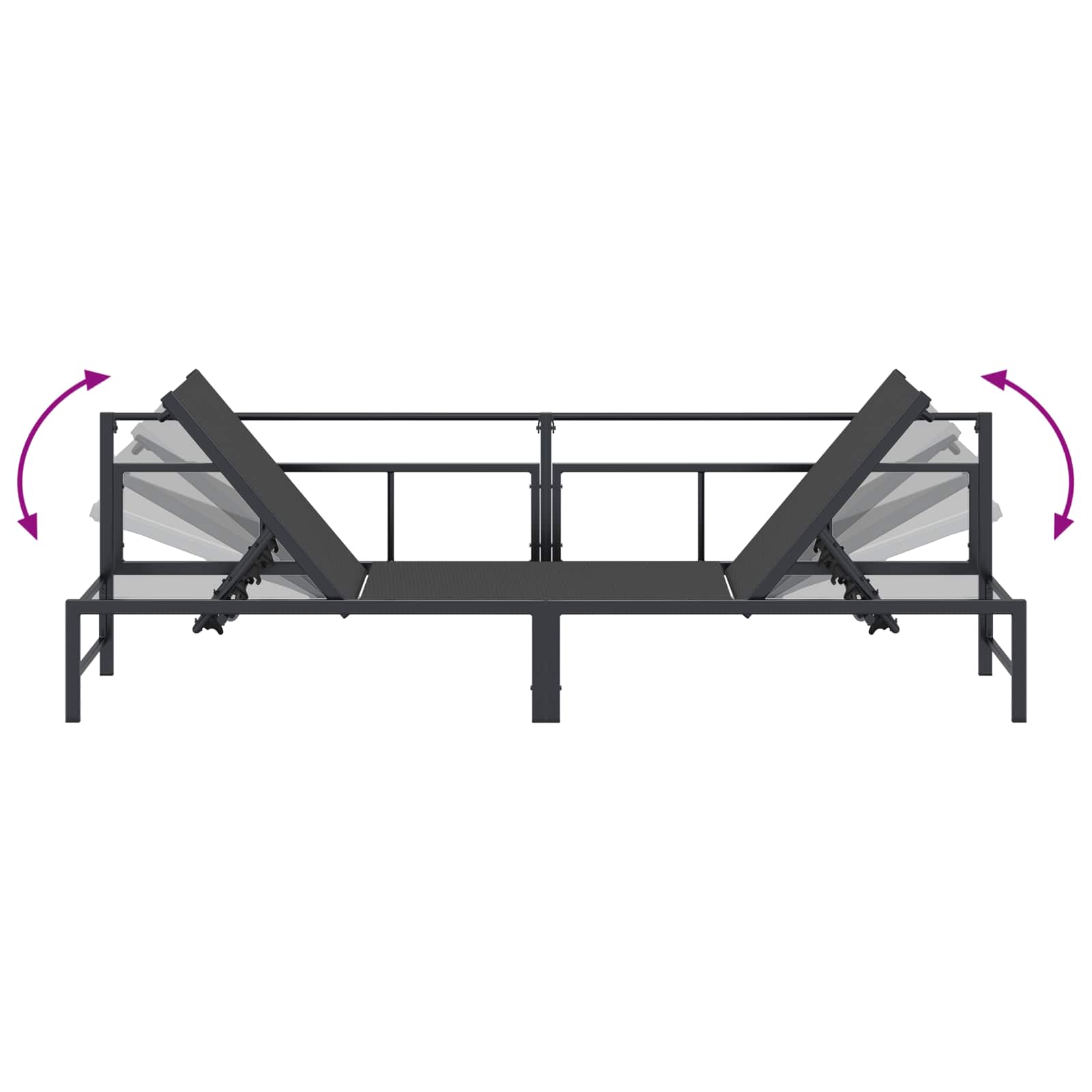 vidaXL Ligstoel Zwart 200 x 62 x 59,5 cm Textileen