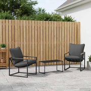 vidaXL Tuinbankenset 3 pcs Zwart en Anthraciet Staal