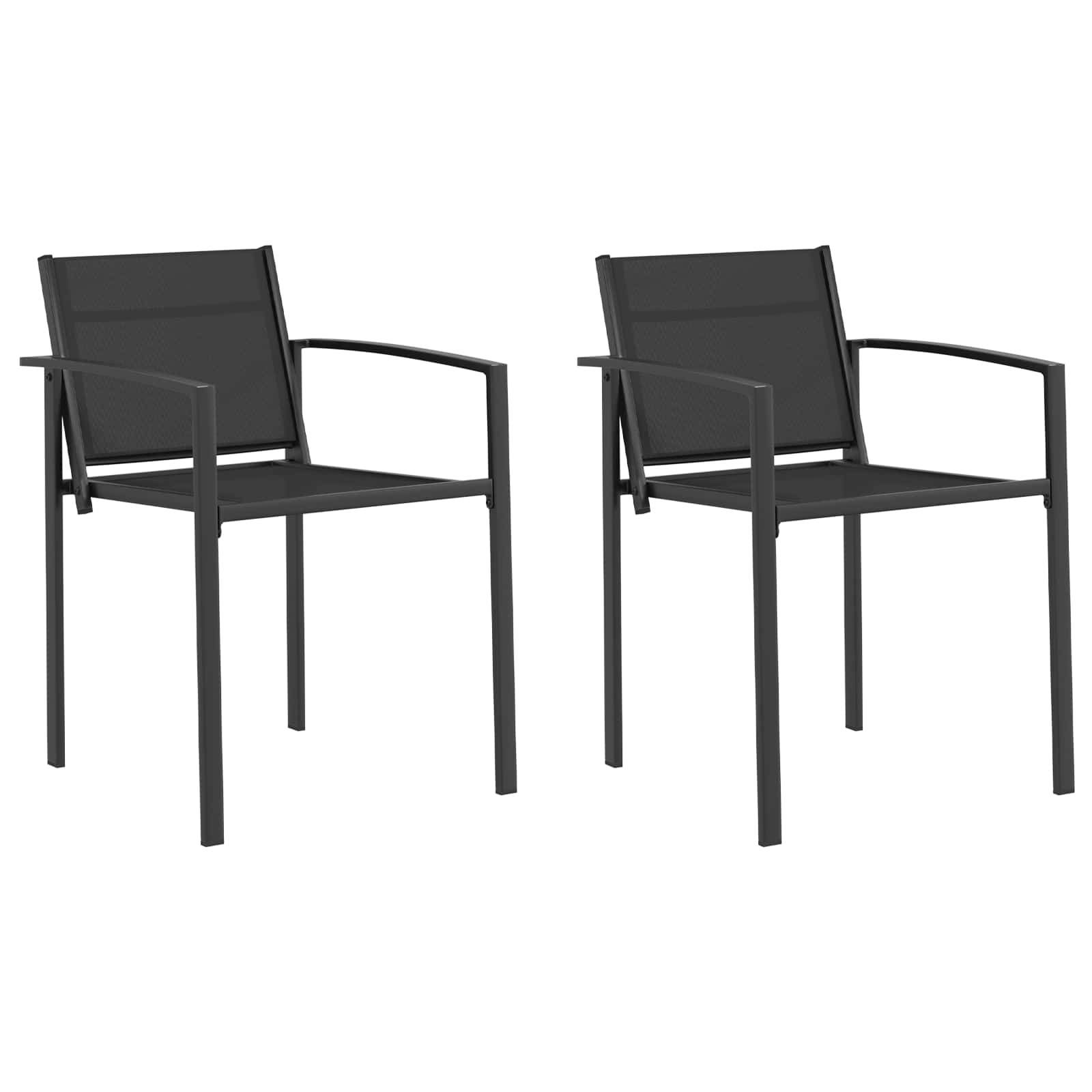 vidaXL Tuinstoelen 2 pcs Zwart en Anthraciet 53,5 x 59 x 77 cm