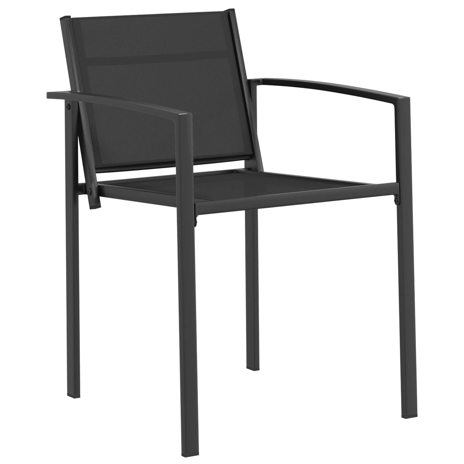 vidaXL Tuinstoelen 2 pcs Zwart en Anthraciet 53,5 x 59 x 77 cm