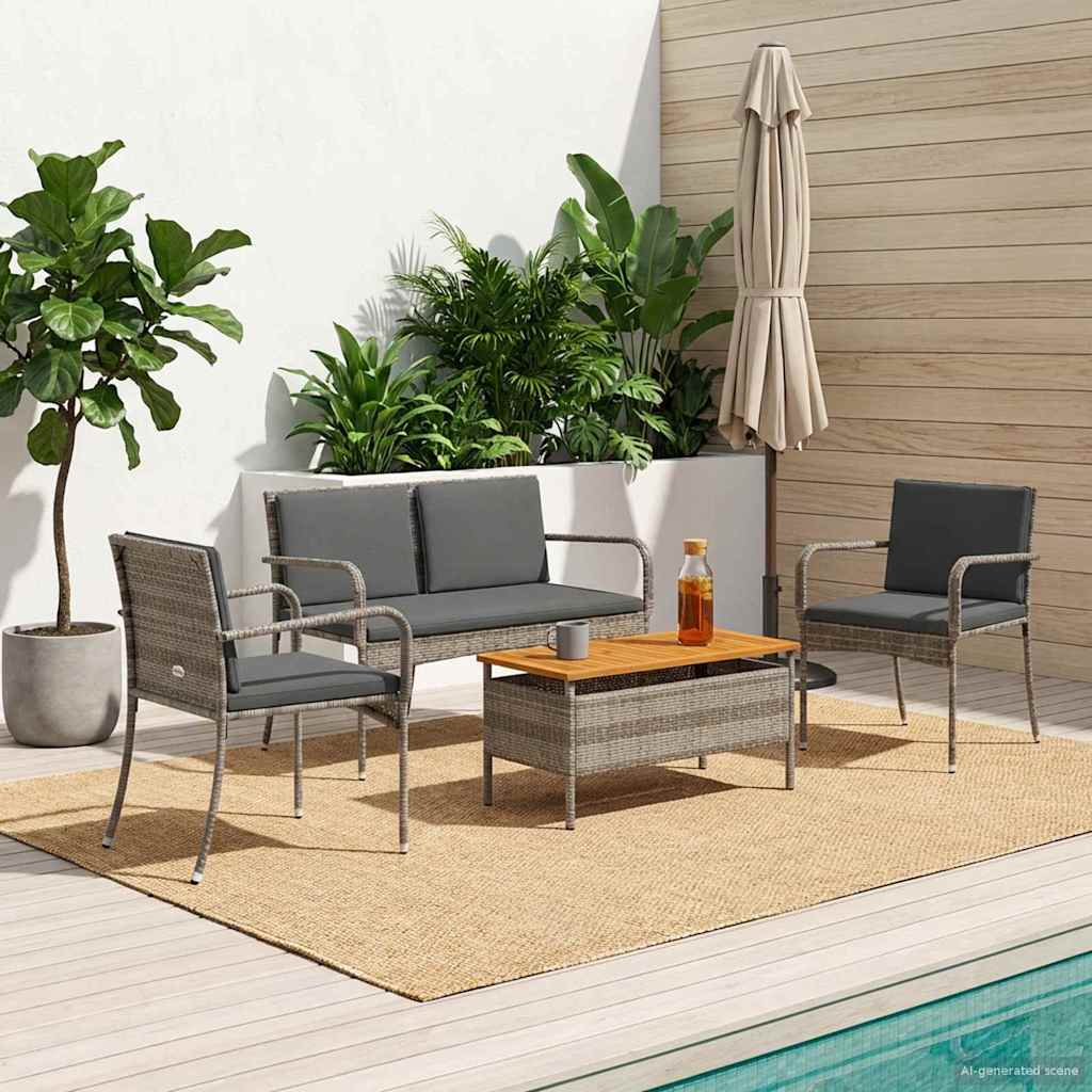 vidaXL Tuin set met kussen staal