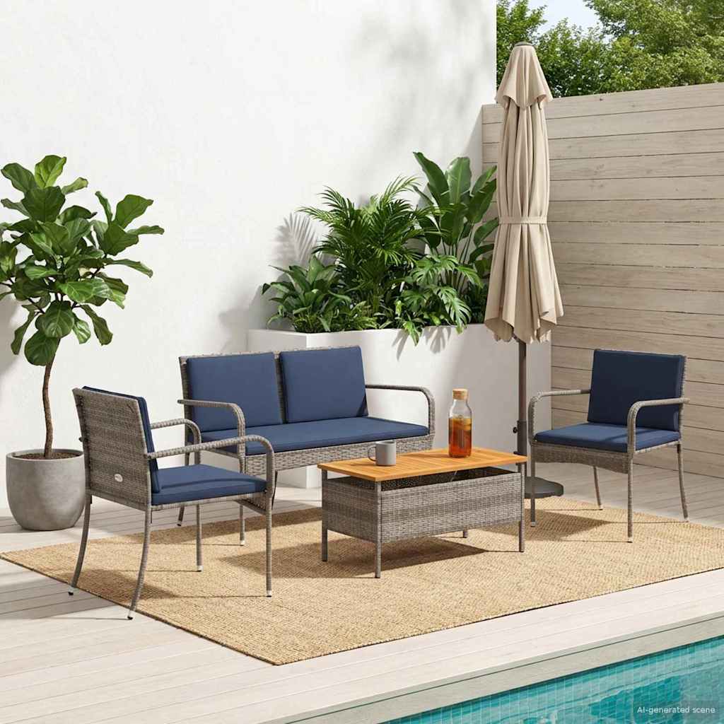 vidaXL Tuin set met kussen staal