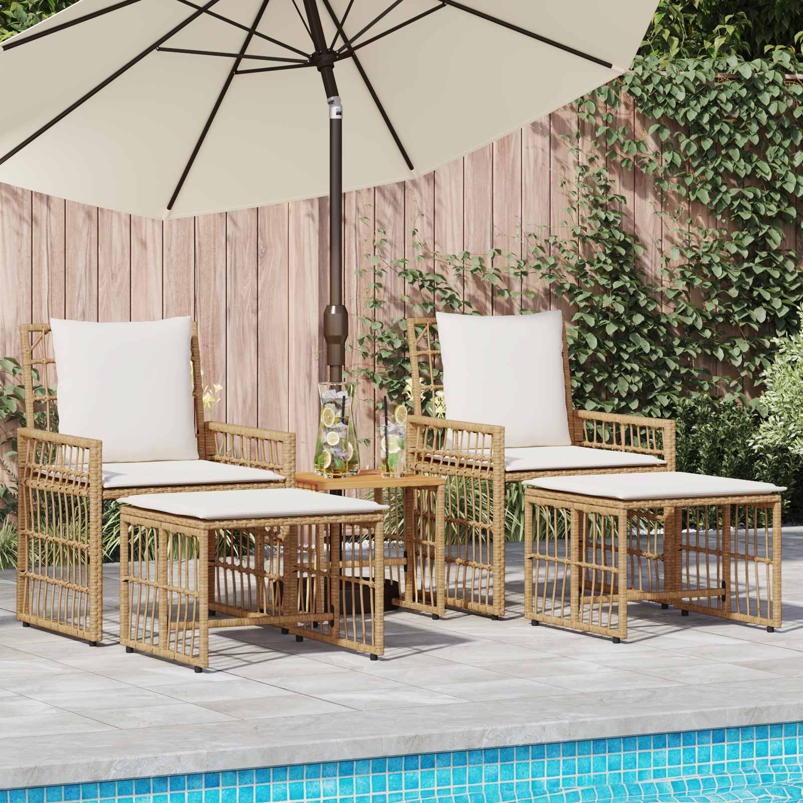 vidaXL Buitenmeubelset 4 pcs Zwart en Donkergrijs Staal en Poly Rattan