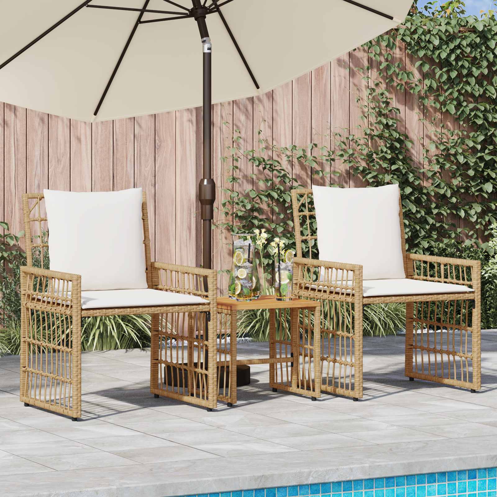 vidaXL Buitenmeubelset 4 pcs Zwart en Donkergrijs Staal en Poly Rattan