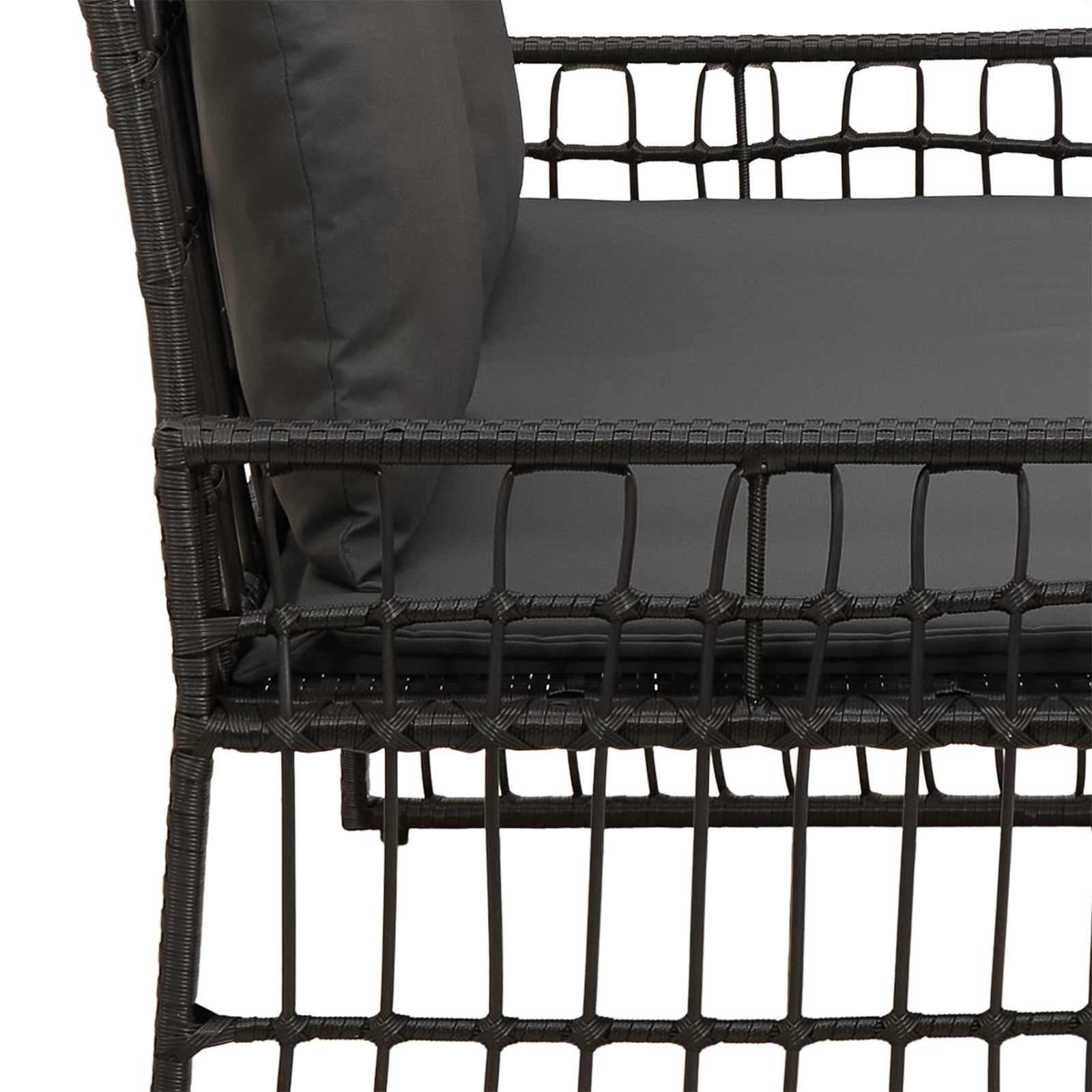 vidaXL Tuinbank Effen Zwart en Donkergrijs 116 x 55 x 82 cm