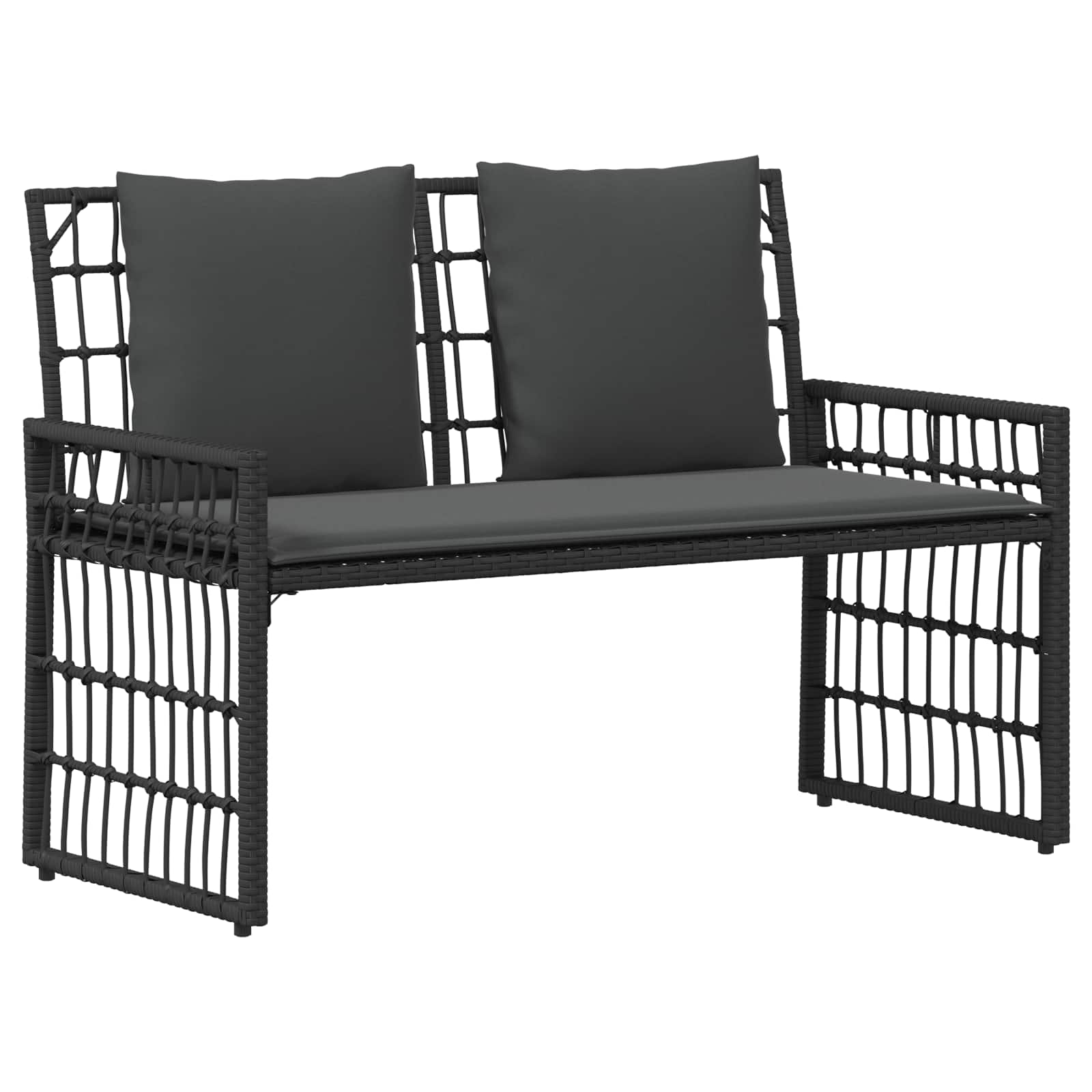vidaXL Tuinbank Effen Zwart en Donkergrijs 116 x 55 x 82 cm