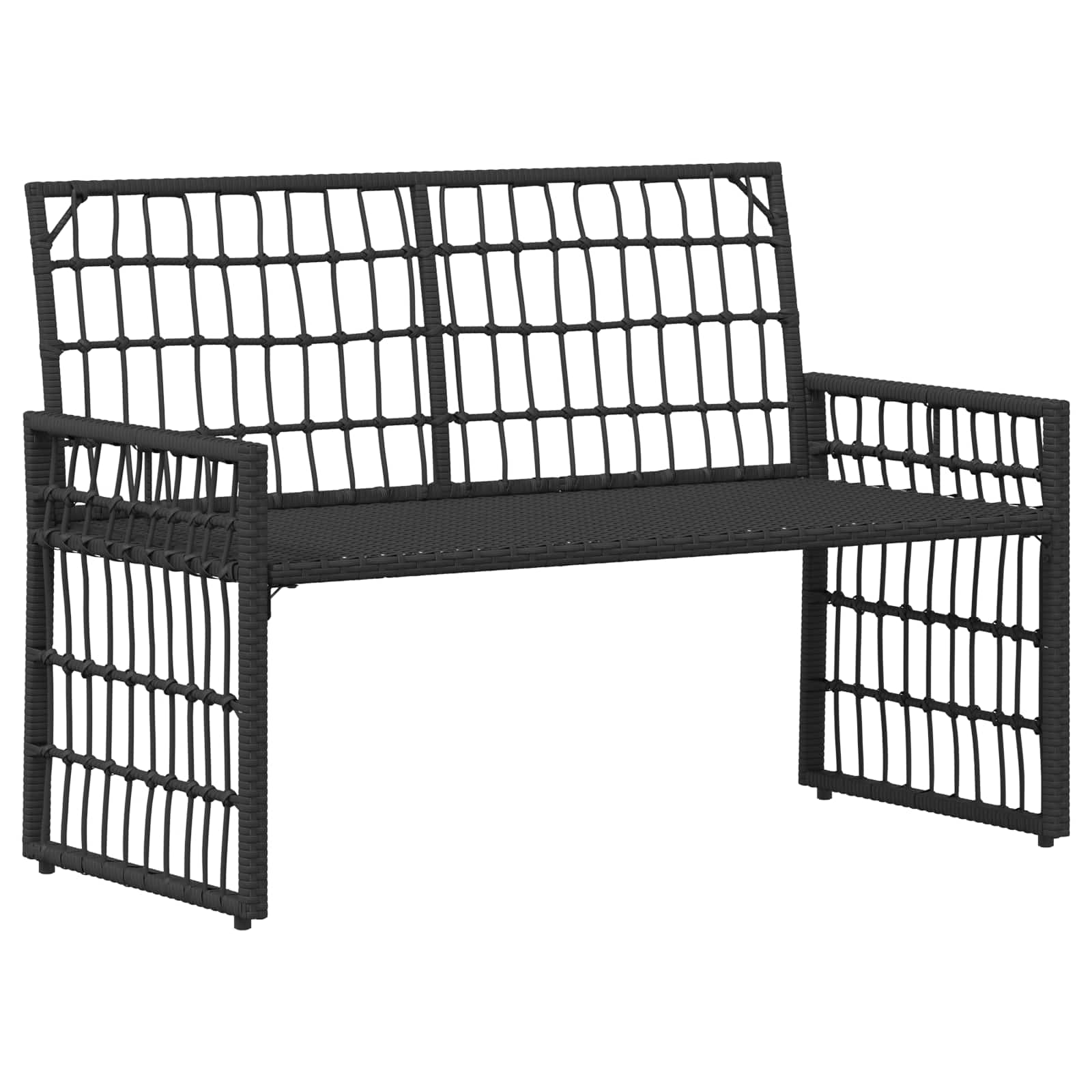 vidaXL Tuinbank Effen Zwart en Donkergrijs 116 x 55 x 82 cm