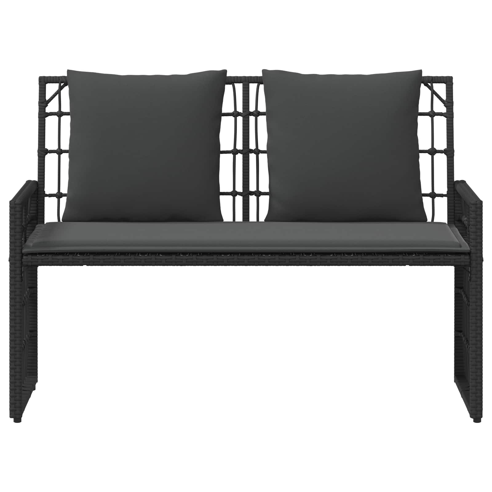 vidaXL Tuinbank Effen Zwart en Donkergrijs 116 x 55 x 82 cm