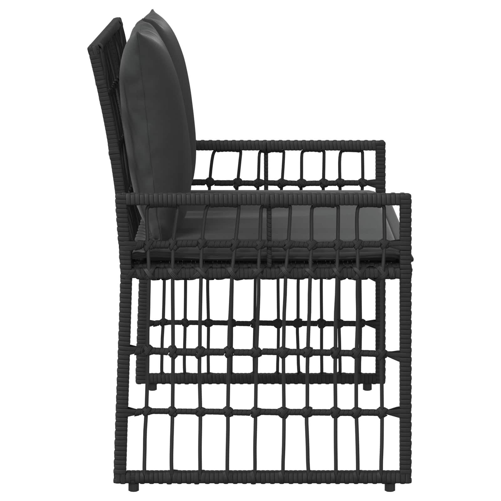 vidaXL Tuinbank Effen Zwart en Donkergrijs 116 x 55 x 82 cm