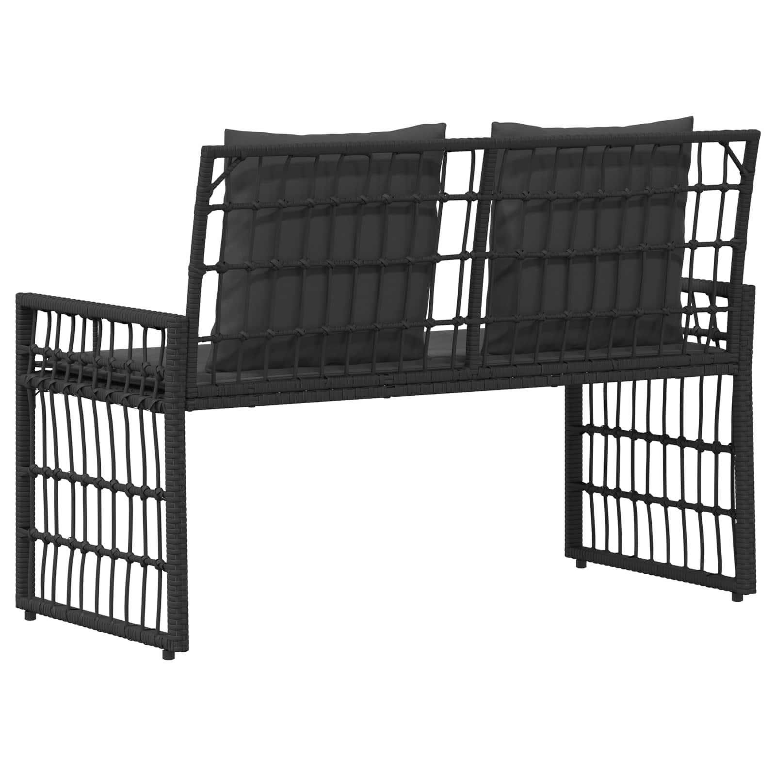 vidaXL Tuinbank Effen Zwart en Donkergrijs 116 x 55 x 82 cm