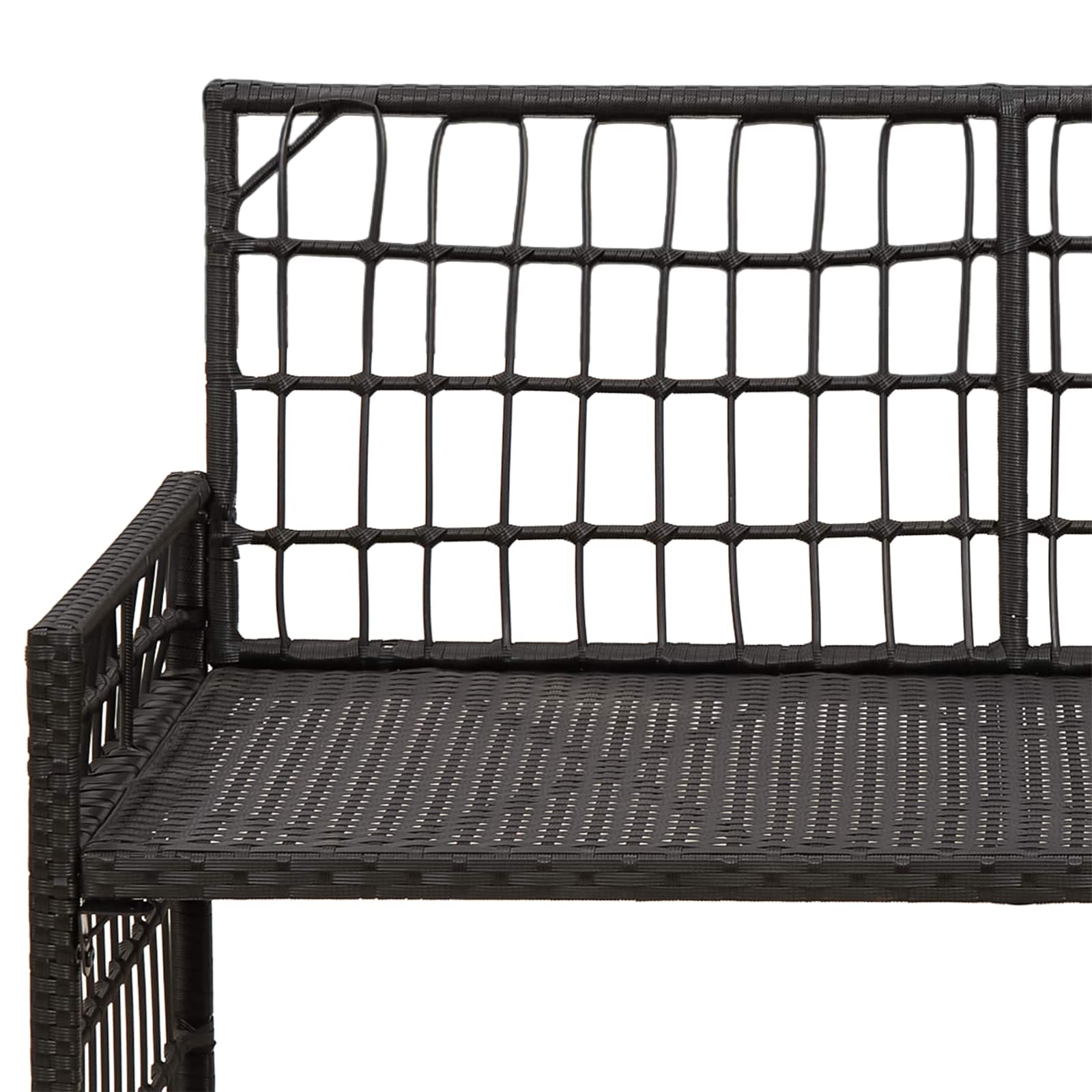 vidaXL Tuinbank Effen Zwart en Donkergrijs 116 x 55 x 82 cm