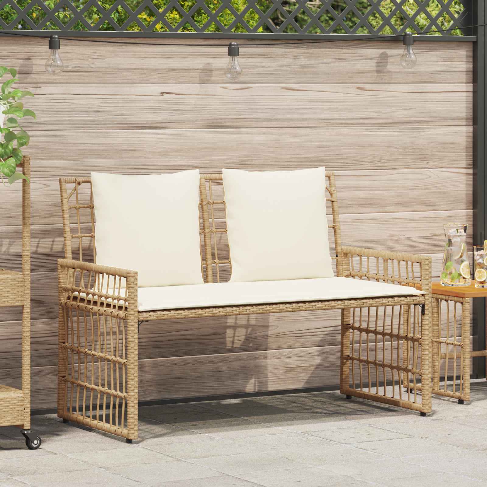 vidaXL Tuinbank Effen Zwart en Donkergrijs 116 x 55 x 82 cm