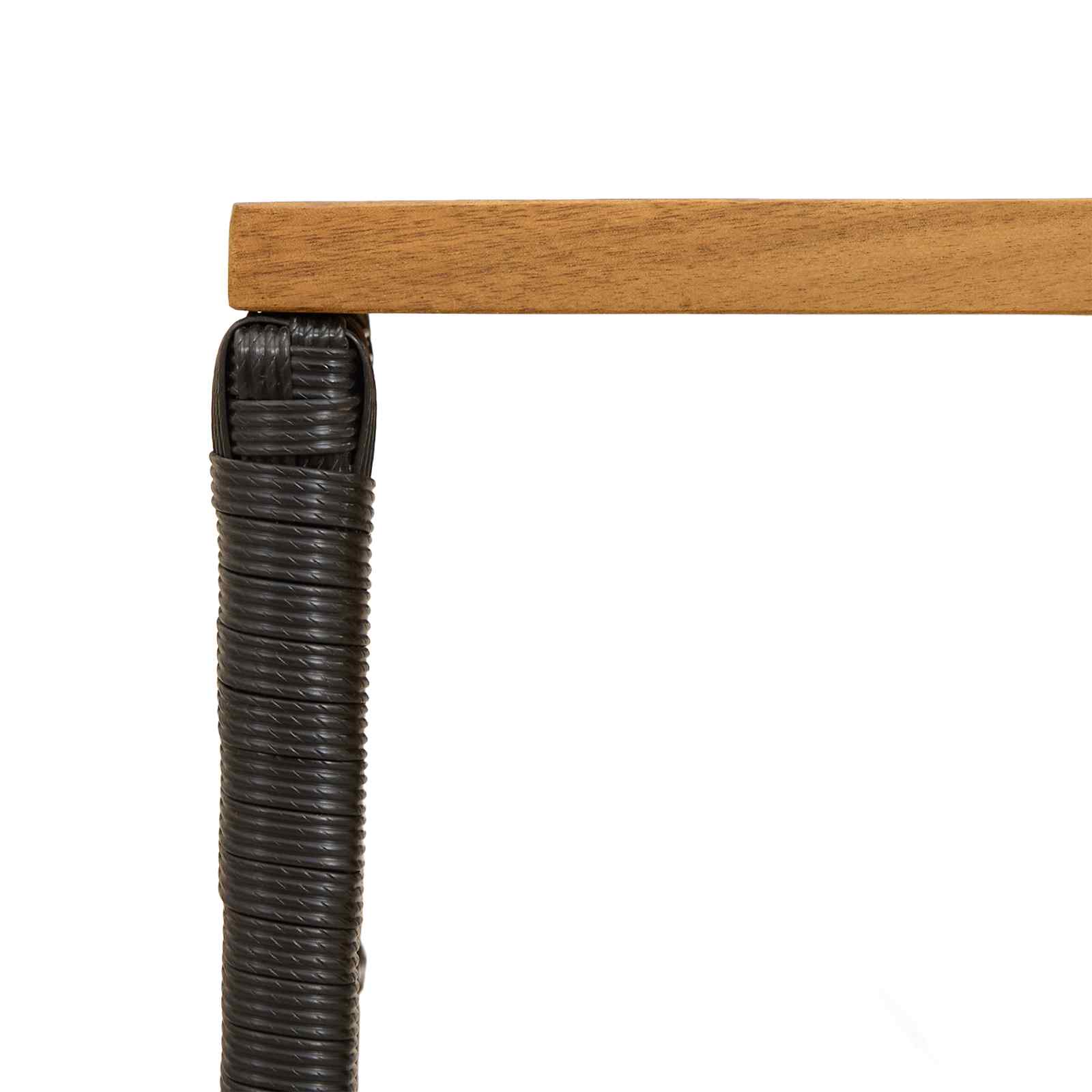 vidaXL Buiten Tafel Zwart 80 x 40 x 40 cm Staal en Poly Rattan