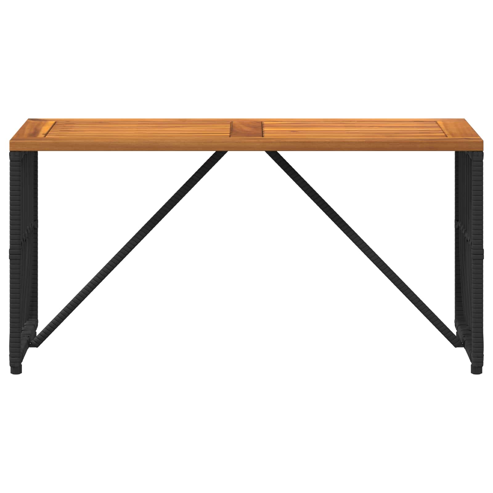 vidaXL Buiten Tafel Zwart 80 x 40 x 40 cm Staal en Poly Rattan