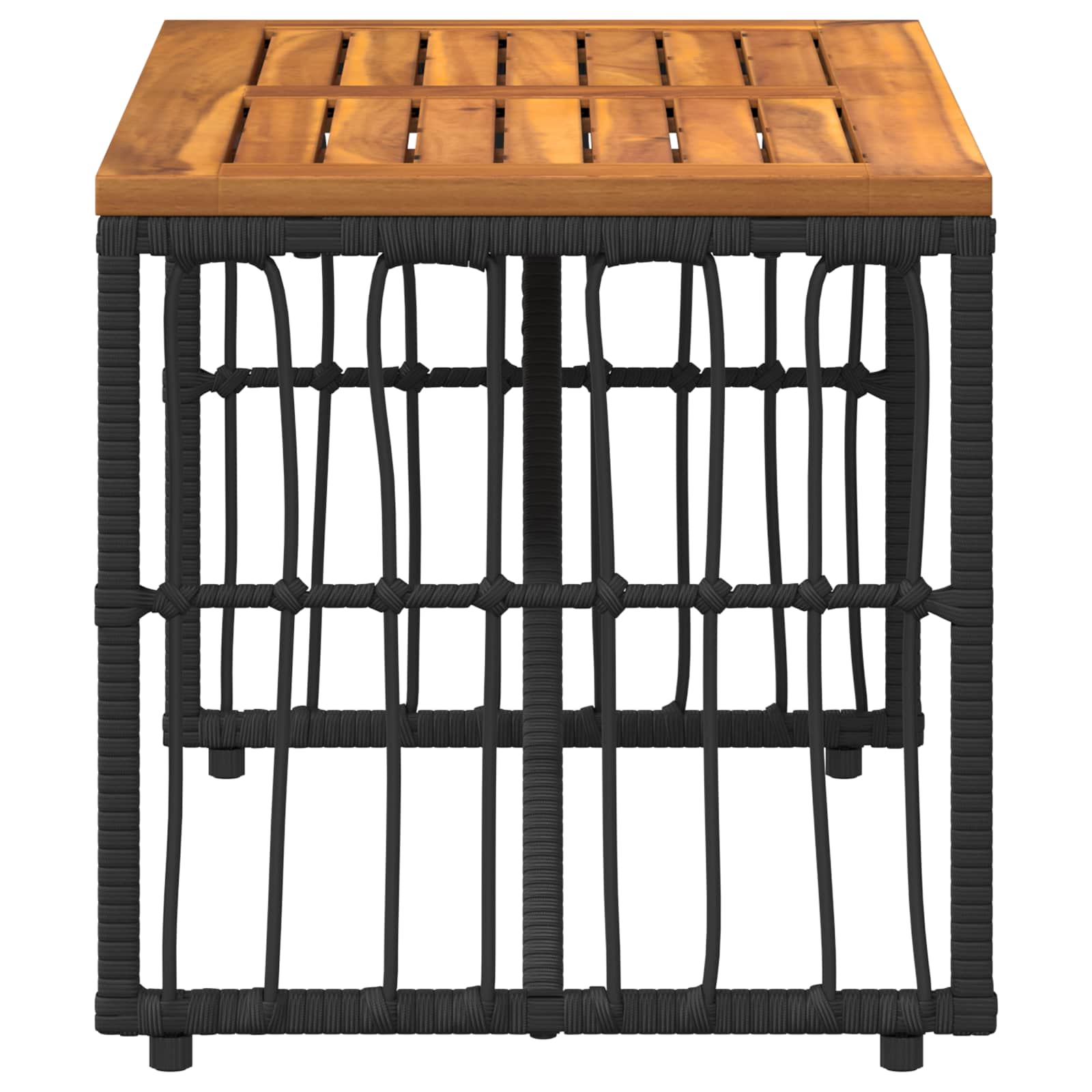 vidaXL Buiten Tafel Zwart 80 x 40 x 40 cm Staal en Poly Rattan