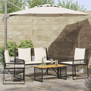 vidaXL Tuinset met kussen 4 stuks Zwart en crème Wit polyrattan