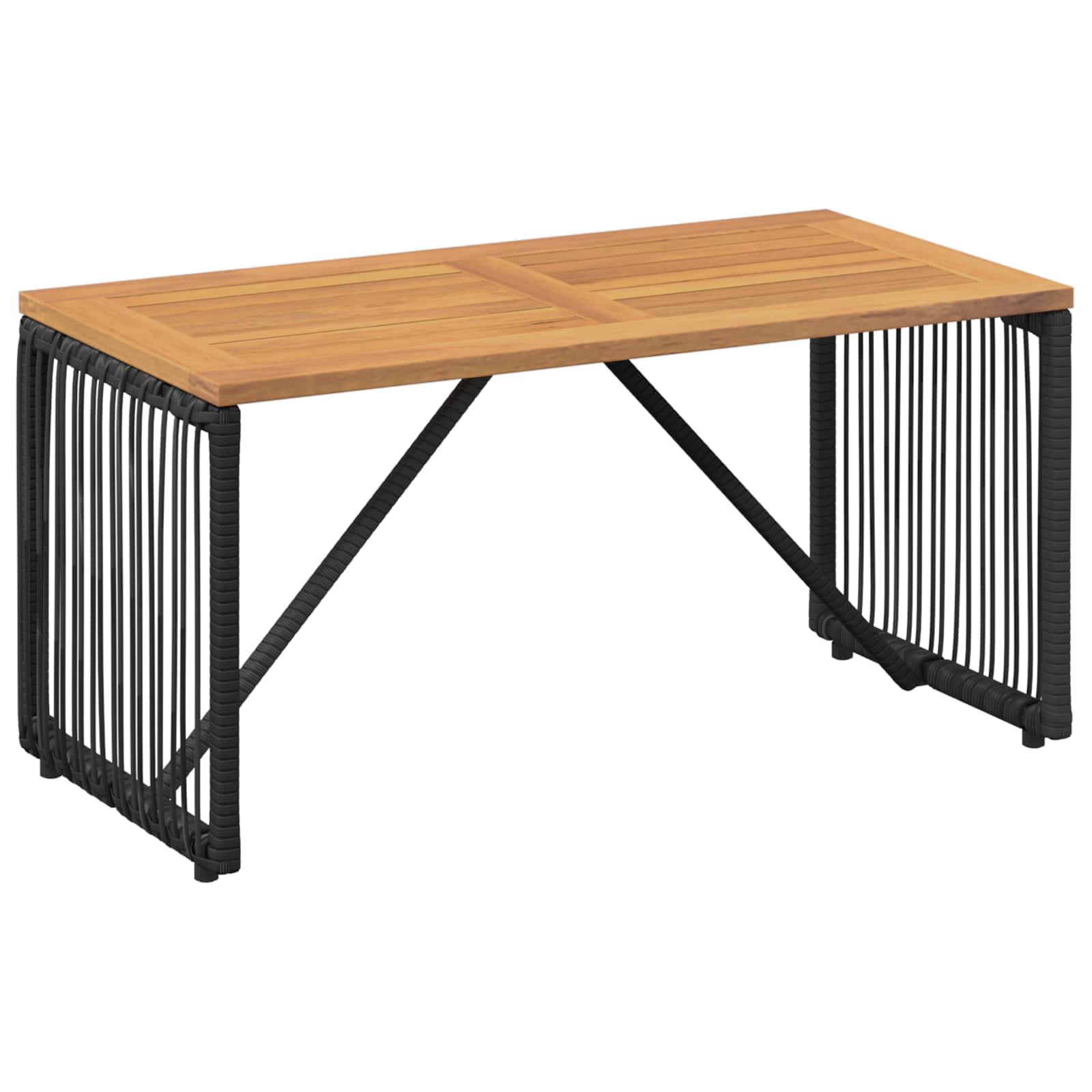 vidaXL Tuinset met kussen 4 stuks Zwart en crème Wit polyrattan