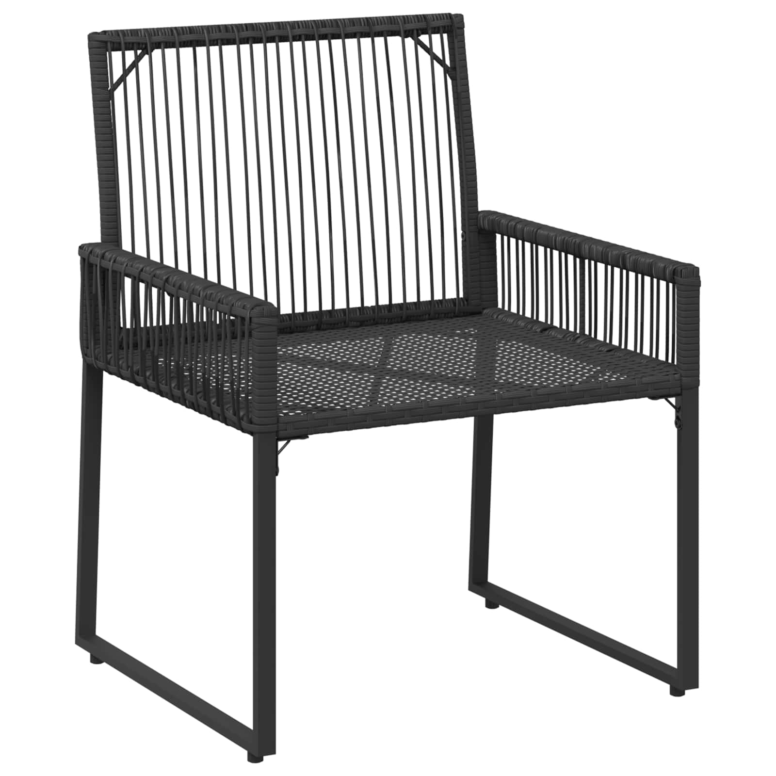 vidaXL Tuinset met kussen 4 stuks Zwart en crème Wit polyrattan