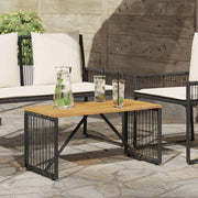 vidaXL Buiten Tafel Zwart en Bruin 80 x 40 x 40 cm poly rattan